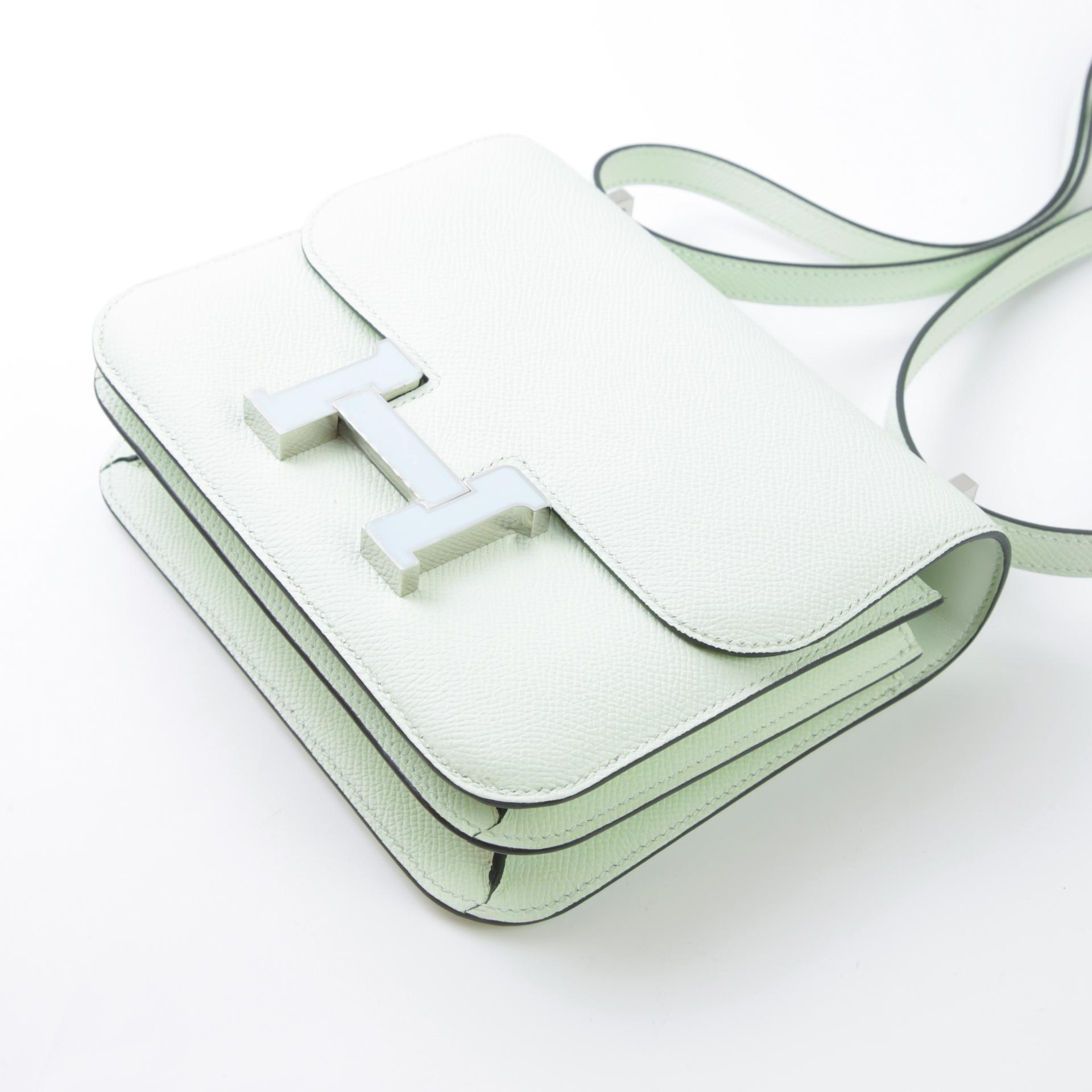Unused ( Rank NS ) HERMÈS Constance Mini Vert Fizz (0S) Epsom Enamel hardware W (2024) - 4