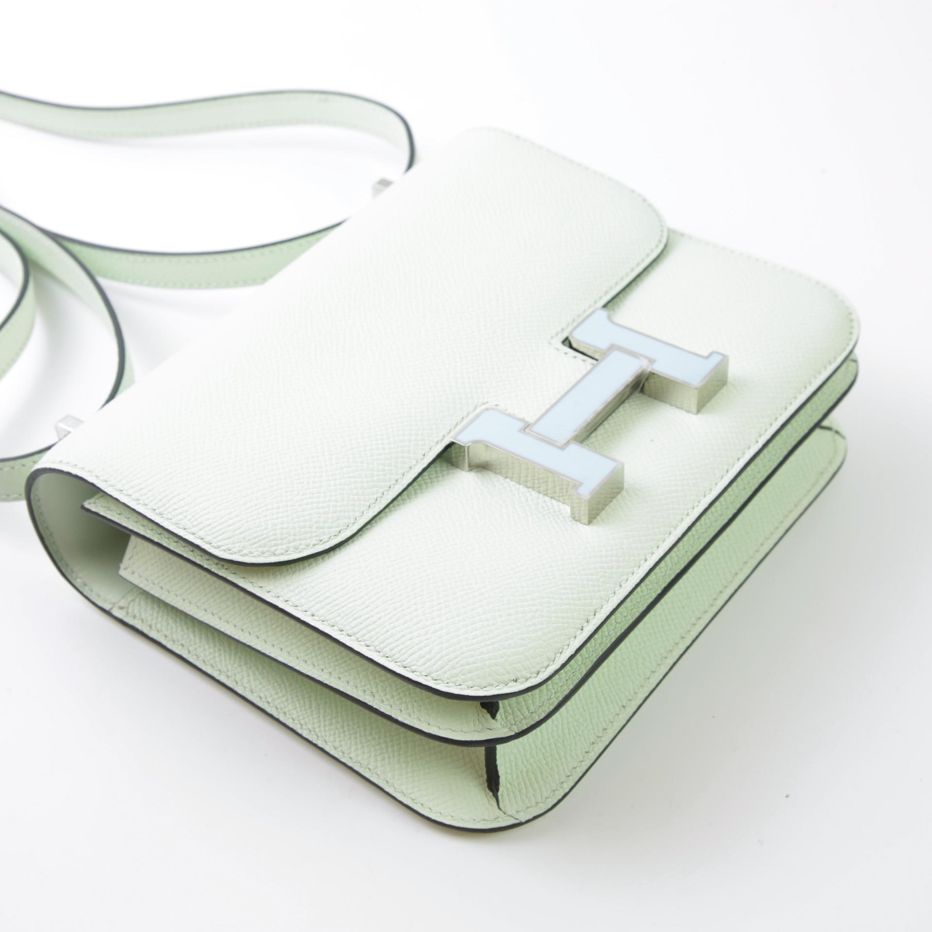 Unused ( Rank NS ) HERMÈS Constance Mini Vert Fizz (0S) Epsom Enamel hardware W (2024) - 5