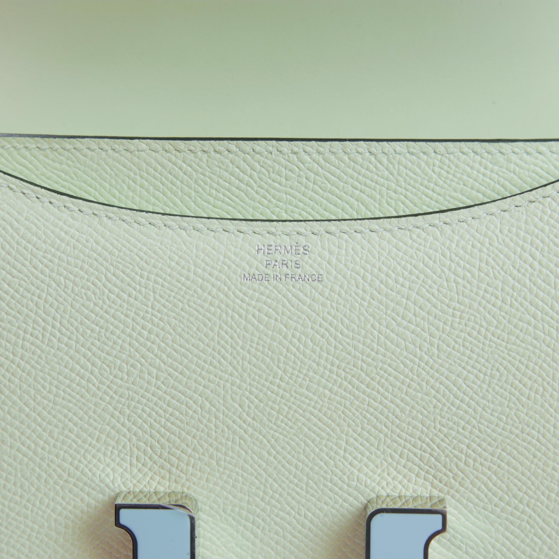 Unused ( Rank NS ) HERMÈS Constance Mini Vert Fizz (0S) Epsom Enamel hardware W (2024) - 10