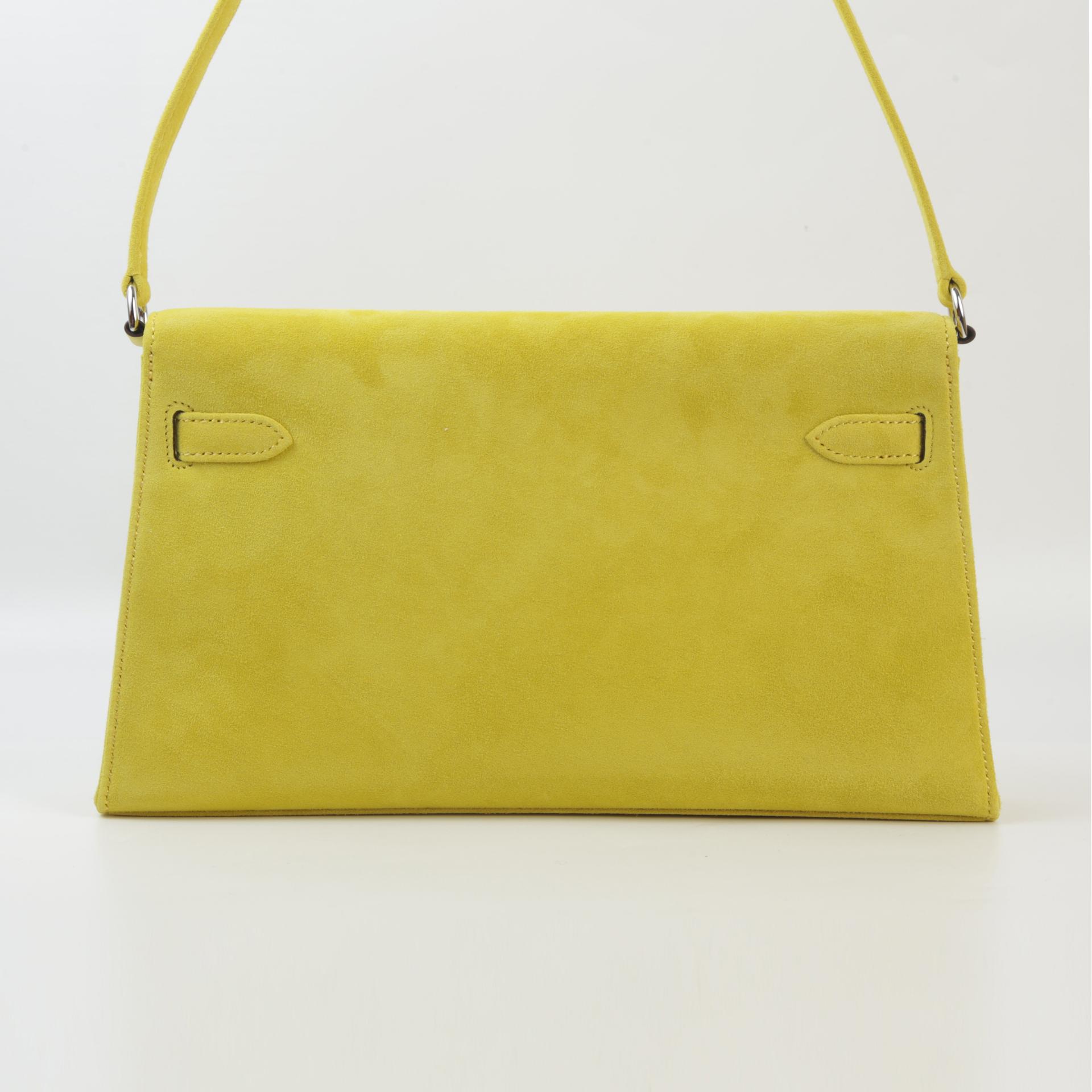 Brand New ( Rank N ) HERMÈS Kelly Elan Jaune de Naples (9O) Doblis Suede Palladium hardware W (2024) - 2