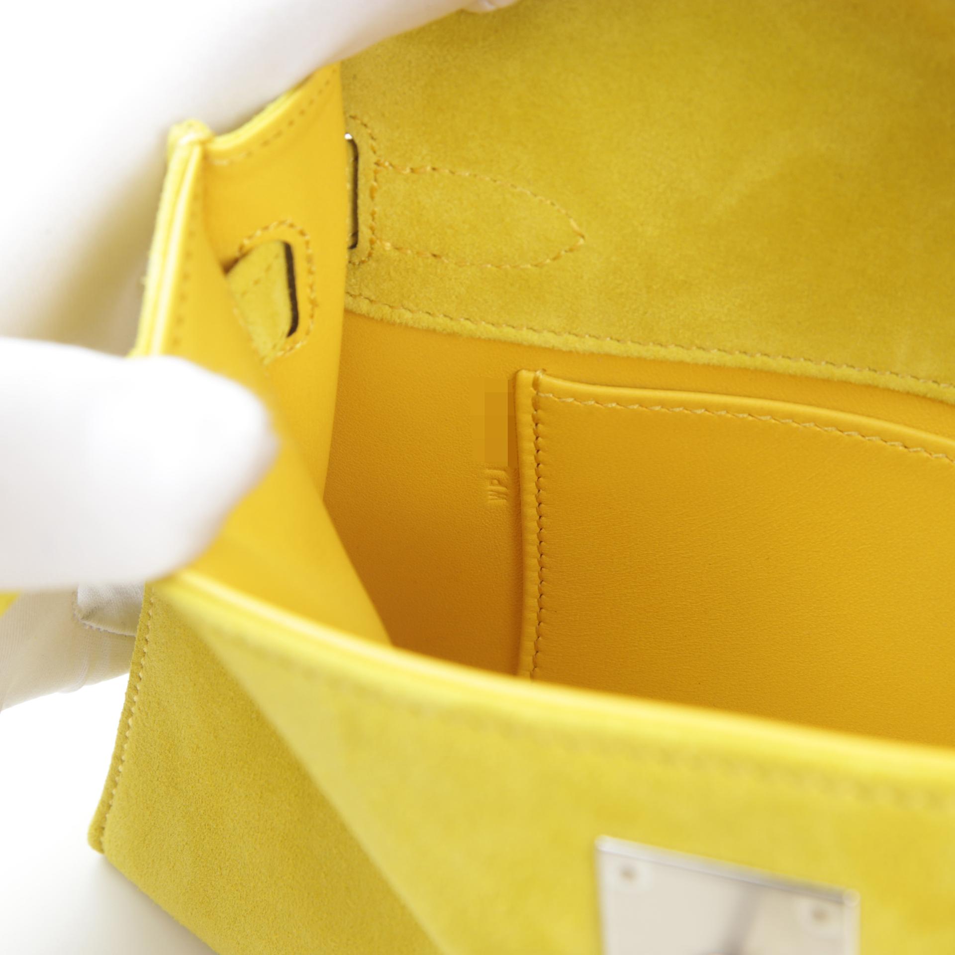 Brand New ( Rank N ) HERMÈS Kelly Elan Jaune de Naples (9O) Doblis Suede Palladium hardware W (2024) - 8