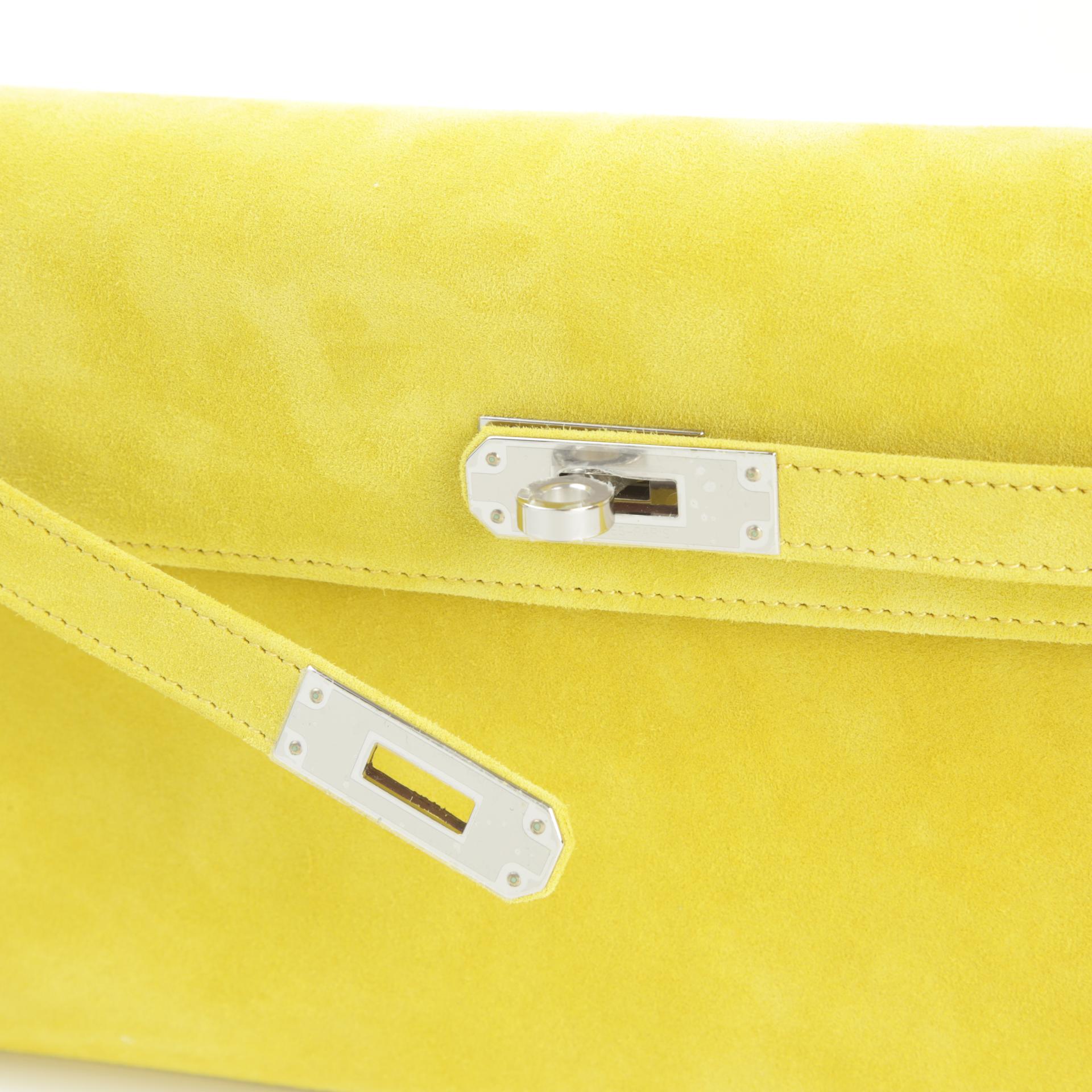 Brand New ( Rank N ) HERMÈS Kelly Elan Jaune de Naples (9O) Doblis Suede Palladium hardware W (2024) - 11