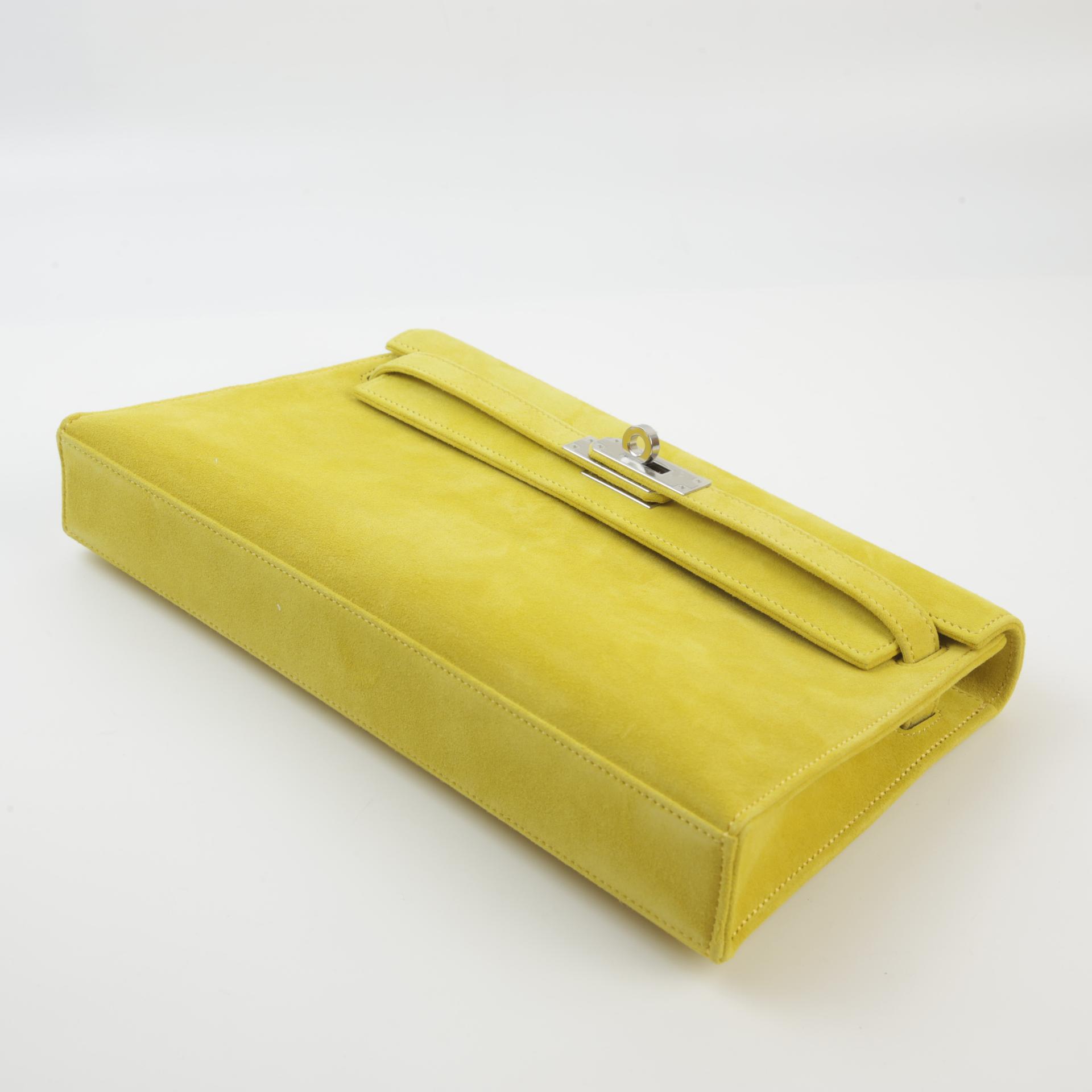 Brand New ( Rank N ) HERMÈS Kelly Elan Jaune de Naples (9O) Doblis Suede Palladium hardware W (2024) - 13