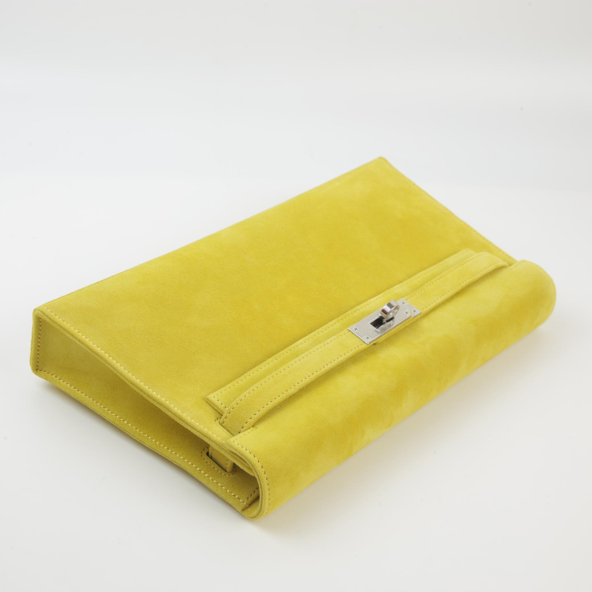 Brand New ( Rank N ) HERMÈS Kelly Elan Jaune de Naples (9O) Doblis Suede Palladium hardware W (2024) - 14