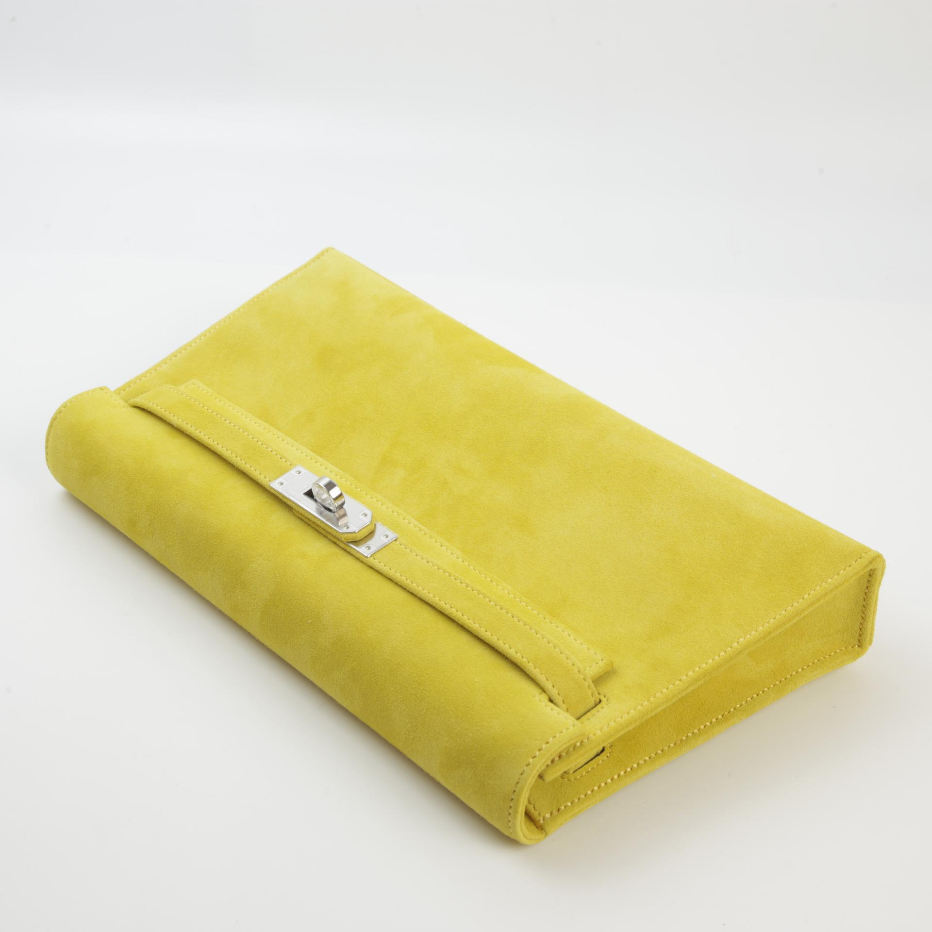 Brand New ( Rank N ) HERMÈS Kelly Elan Jaune de Naples (9O) Doblis Suede Palladium hardware W (2024) - 15