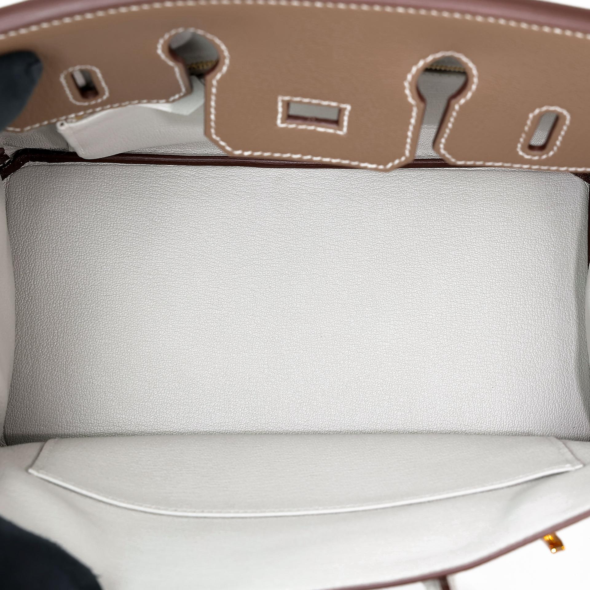 Brand New ( Rank N ) HERMÈS Special Order Birkin 25 HSS Etoupe (18) Gris Perle (80) Chevre Rose Gold hardware B (2023) - 14