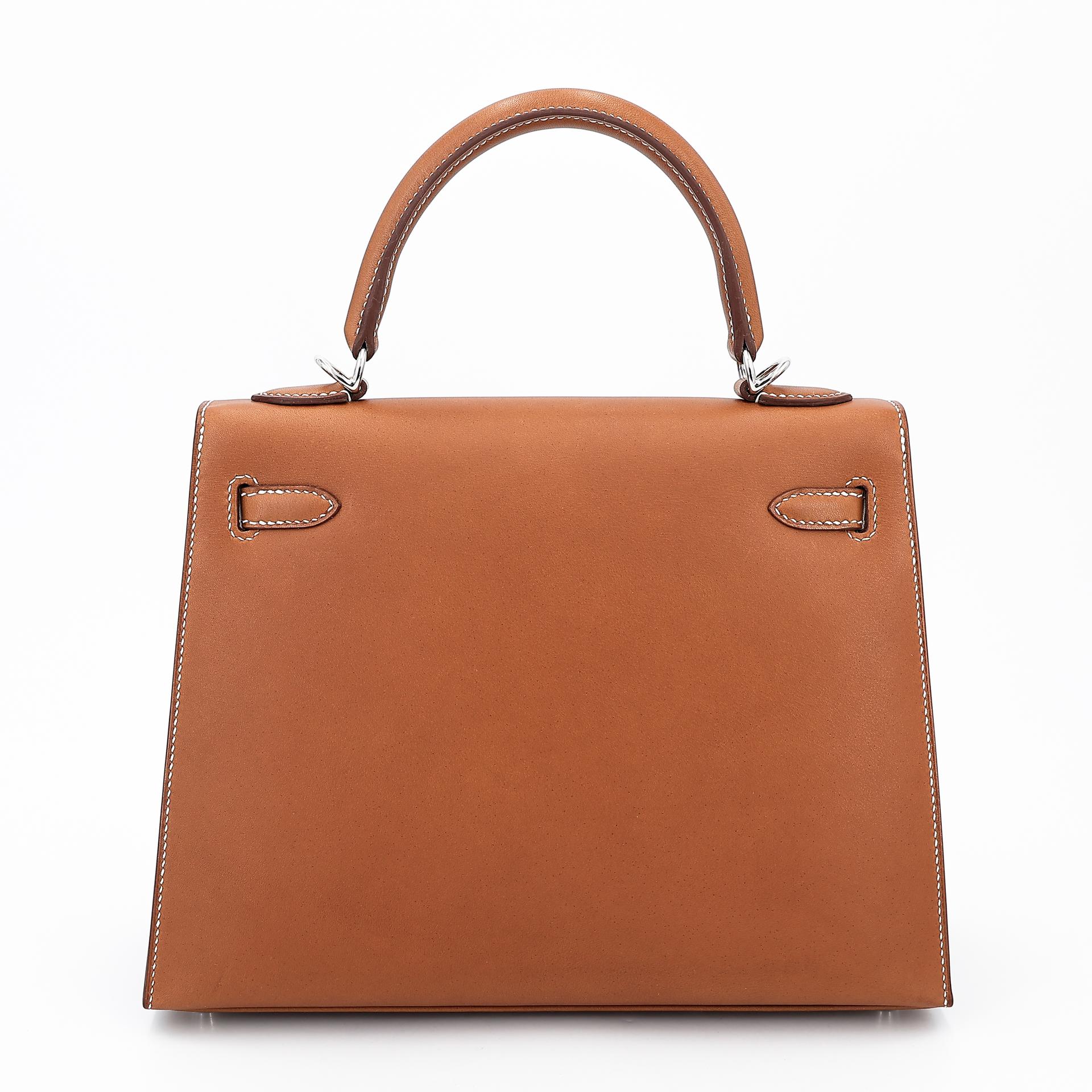 Unused ( Rank NS ) HERMÈS Kelly 25 Sellier Fauve (34) Barenia Palladium hardware Y (2020) - 2