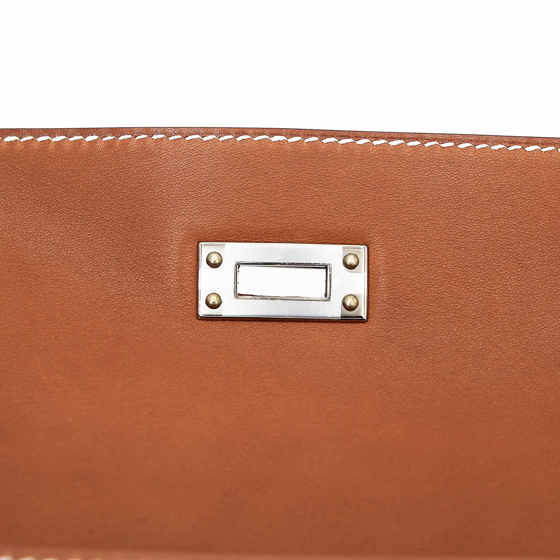 Unused ( Rank NS ) HERMÈS Kelly 25 Sellier Fauve (34) Barenia Palladium hardware Y (2020) - 19