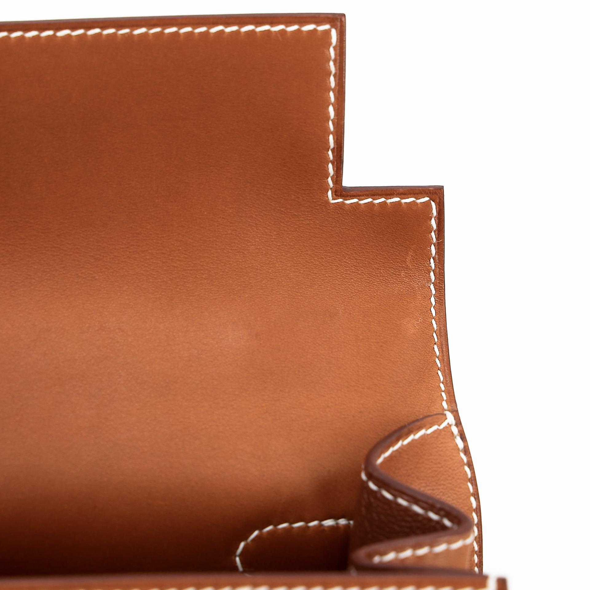 Unused ( Rank NS ) HERMÈS Kelly 25 Sellier Fauve (34) Barenia Palladium hardware Y (2020) - 20