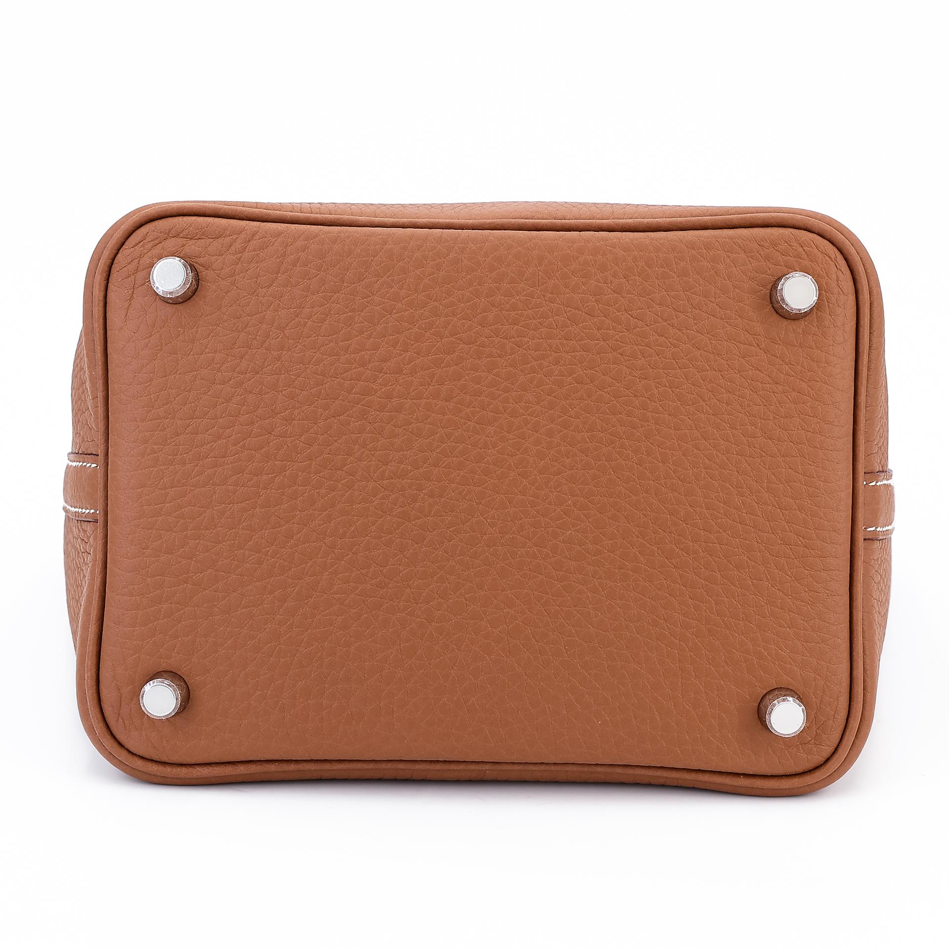 Brand New ( Rank N ) HERMÈS Picotin Lock PM Gold (37) Clemence Palladium hardware W (2024) - 6