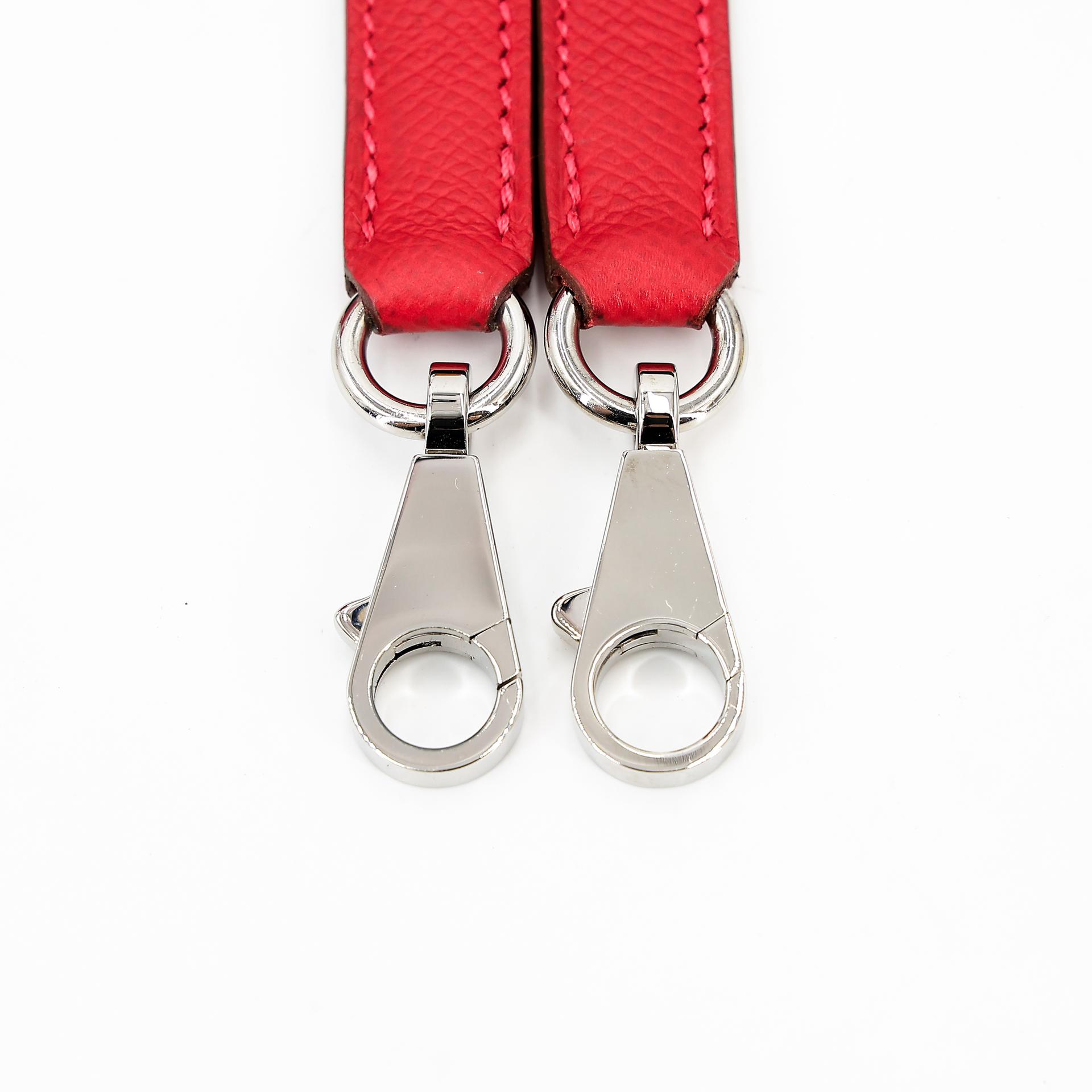 Excellent ( Rank SA ) HERMÈS Limited Edition Kelly 35 Flag Sellier White (01) Rouge Casaque (Q5) Epsom Palladium hardware Square Q (2013) - 27
