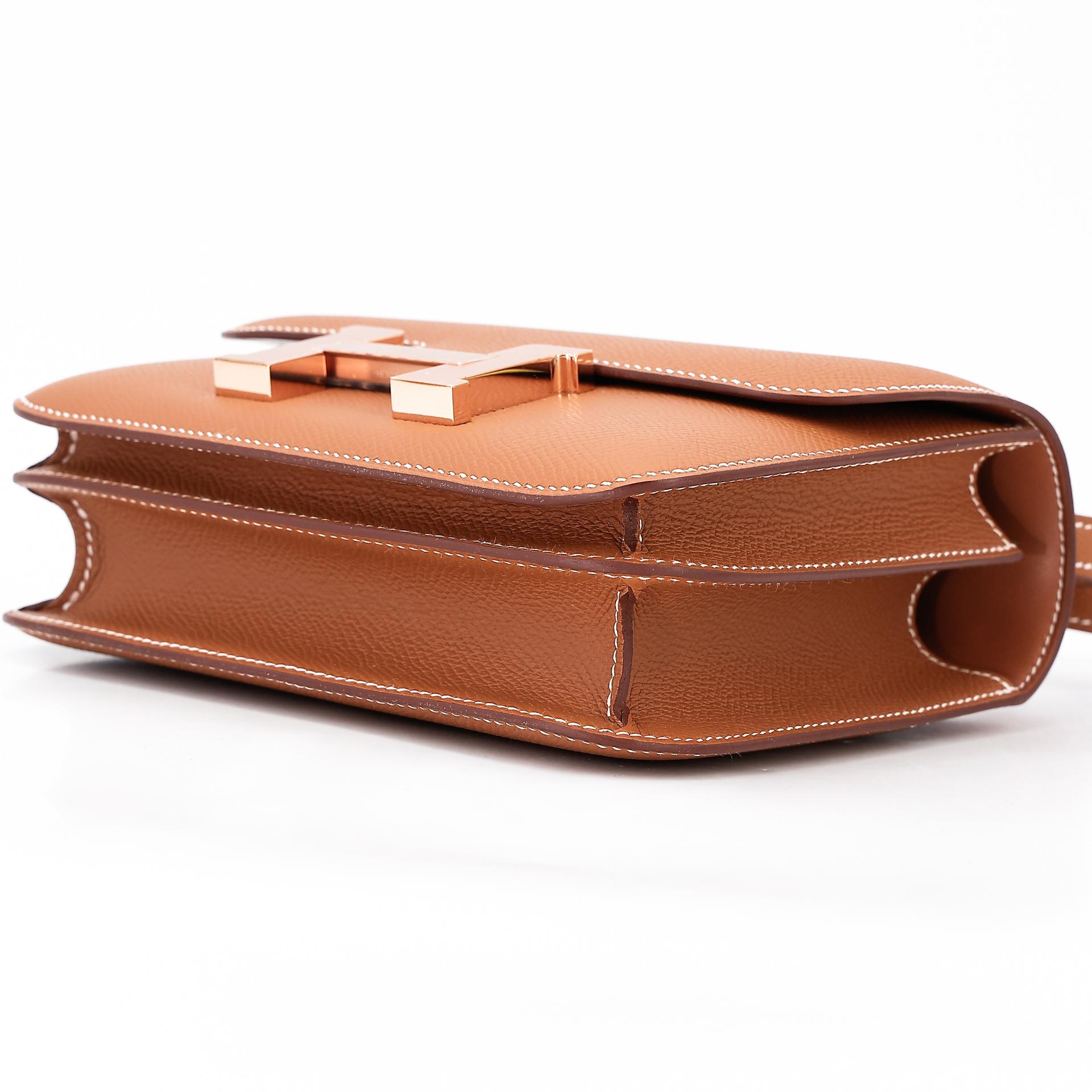 Brand New ( Rank N ) HERMÈS Constance Mini Gold (37) Epsom Rose Gold hardware B (2023) - 4