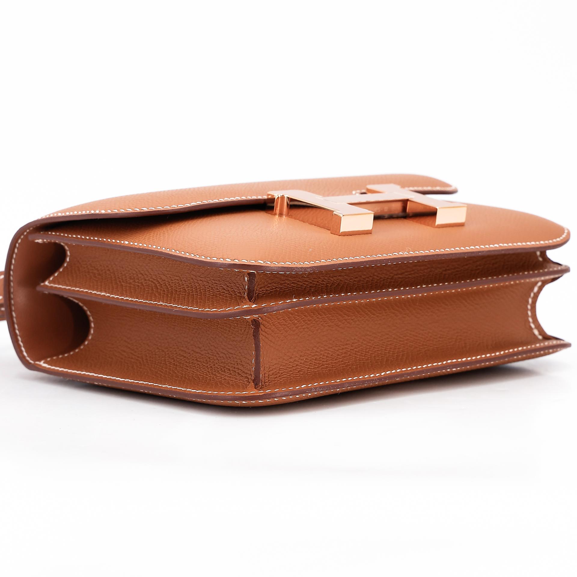 Brand New ( Rank N ) HERMÈS Constance Mini Gold (37) Epsom Rose Gold hardware B (2023) - 5
