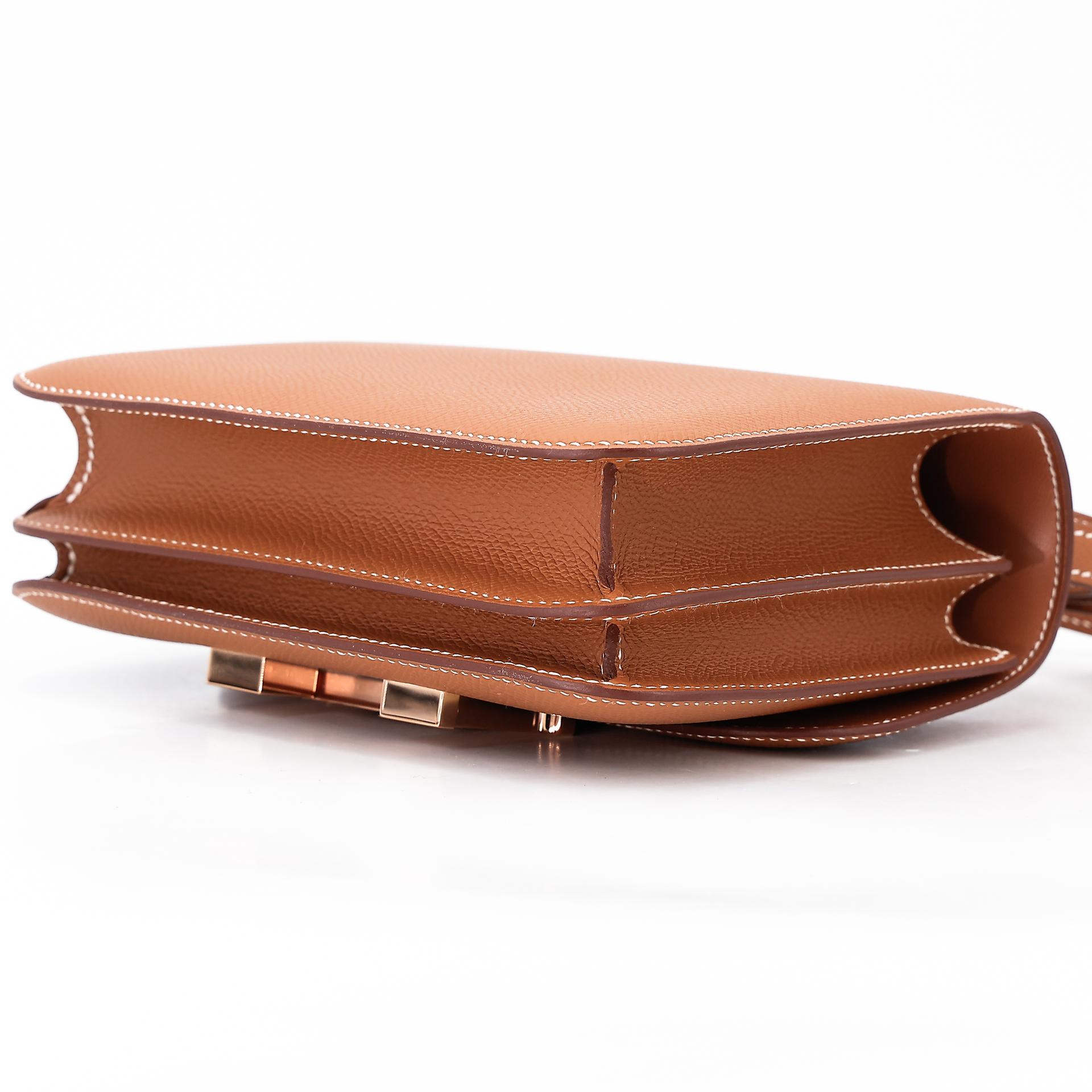 Brand New ( Rank N ) HERMÈS Constance Mini Gold (37) Epsom Rose Gold hardware B (2023) - 6