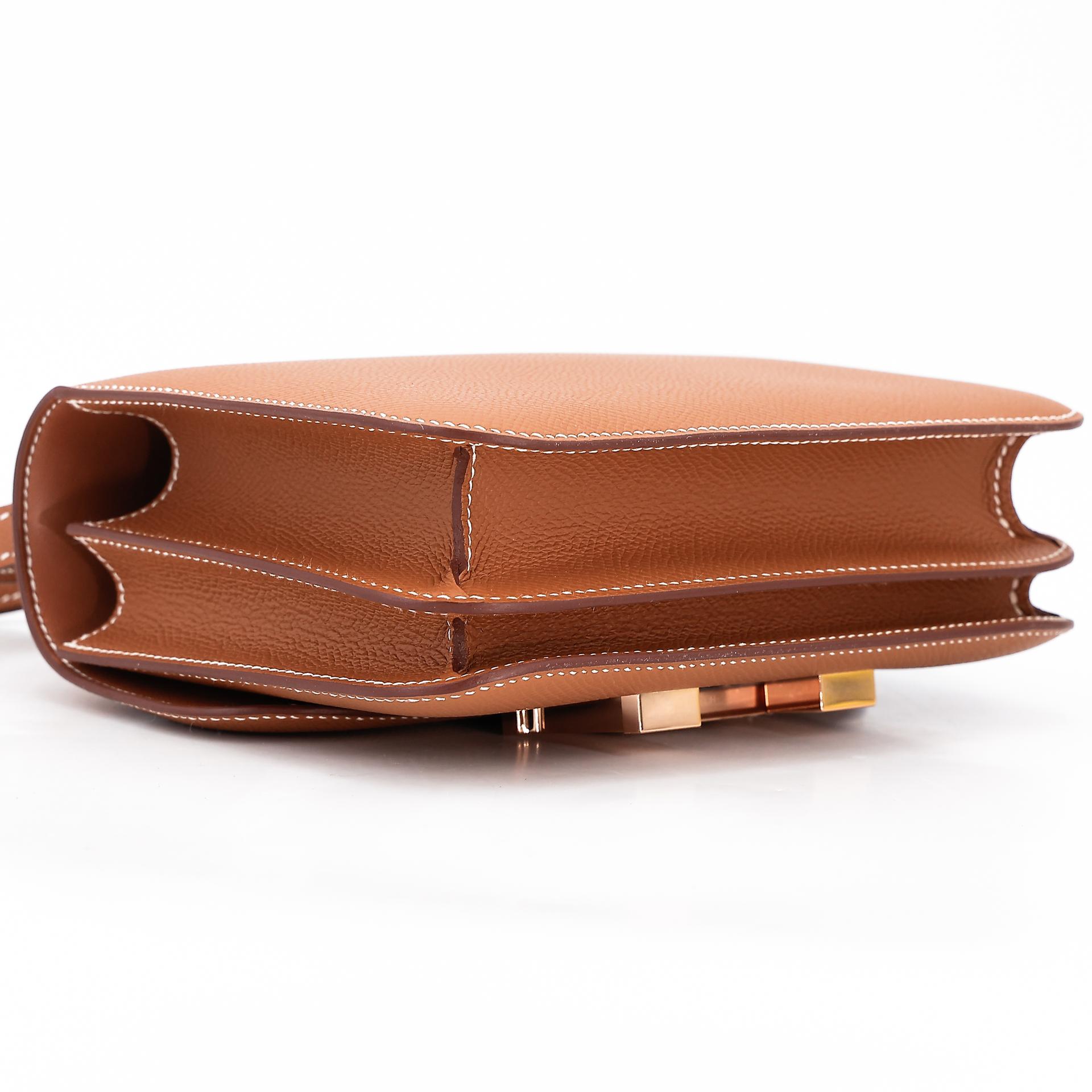Brand New ( Rank N ) HERMÈS Constance Mini Gold (37) Epsom Rose Gold hardware B (2023) - 7