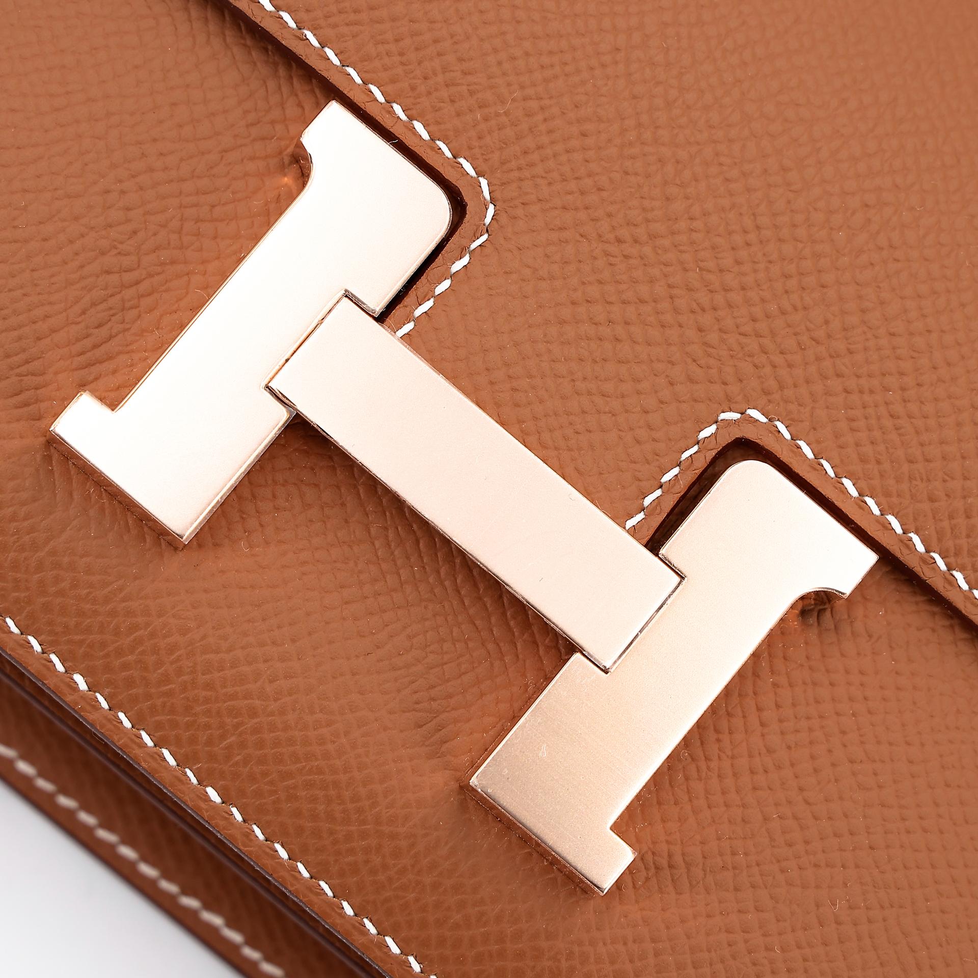 Brand New ( Rank N ) HERMÈS Constance Mini Gold (37) Epsom Rose Gold hardware B (2023) - 8