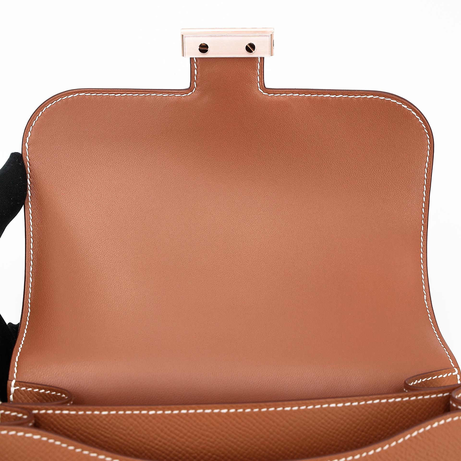 Brand New ( Rank N ) HERMÈS Constance Mini Gold (37) Epsom Rose Gold hardware B (2023) - 10