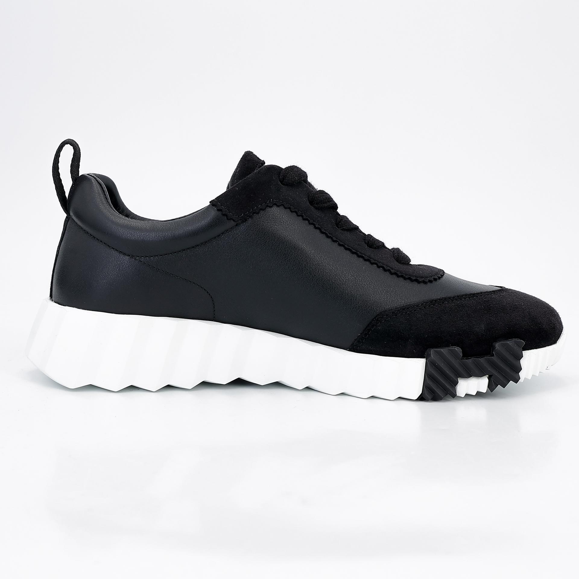 Brand New ( Rank N ) HERMÈS Sneakers Bouncing Black (89) Chevre - 4