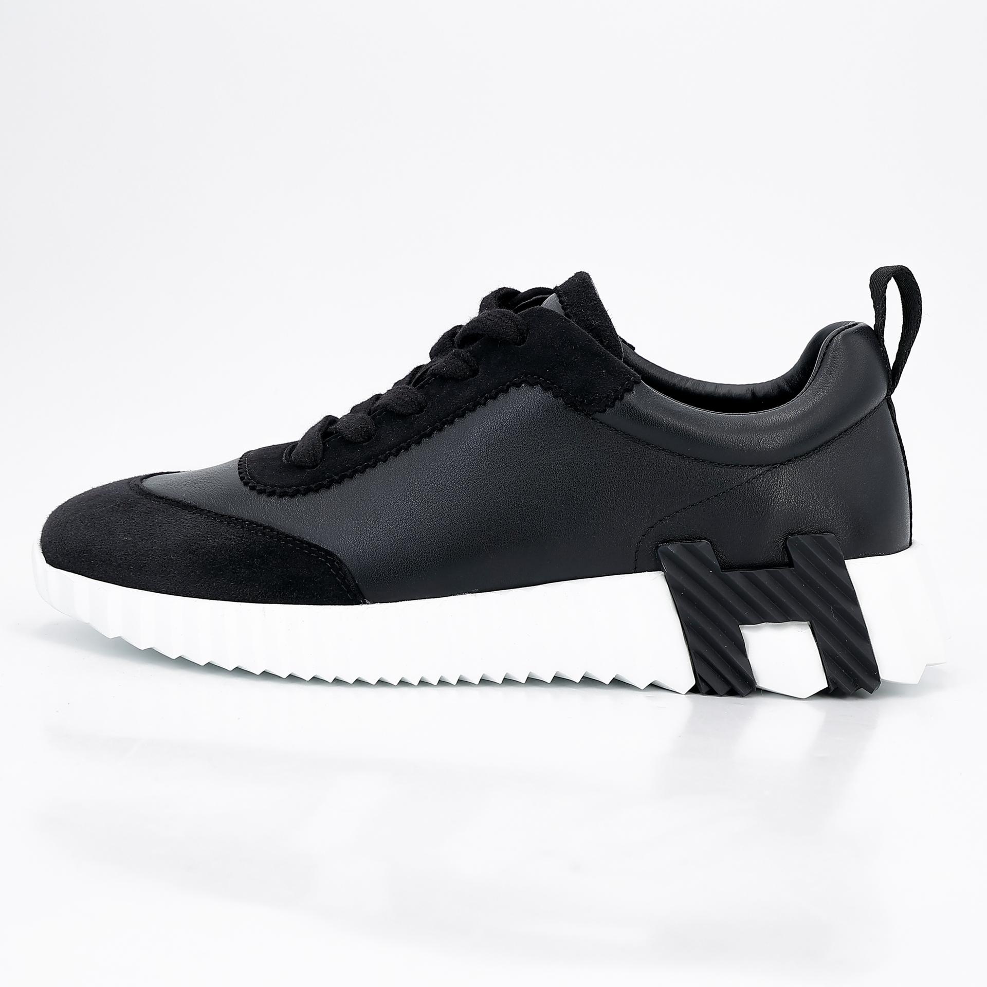 Brand New ( Rank N ) HERMÈS Sneakers Bouncing Black (89) Chevre - 5
