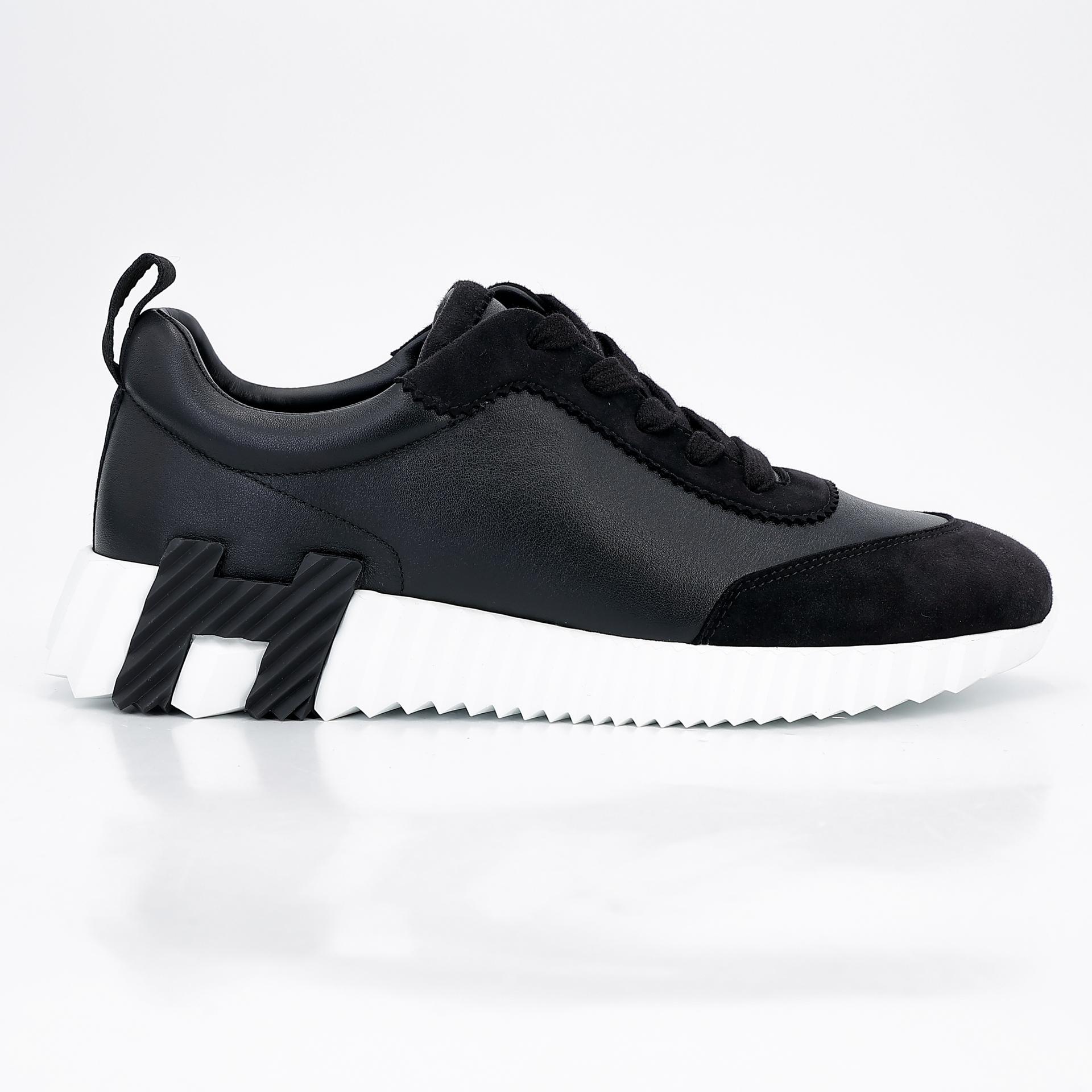 Brand New ( Rank N ) HERMÈS Sneakers Bouncing Black (89) Chevre - 6