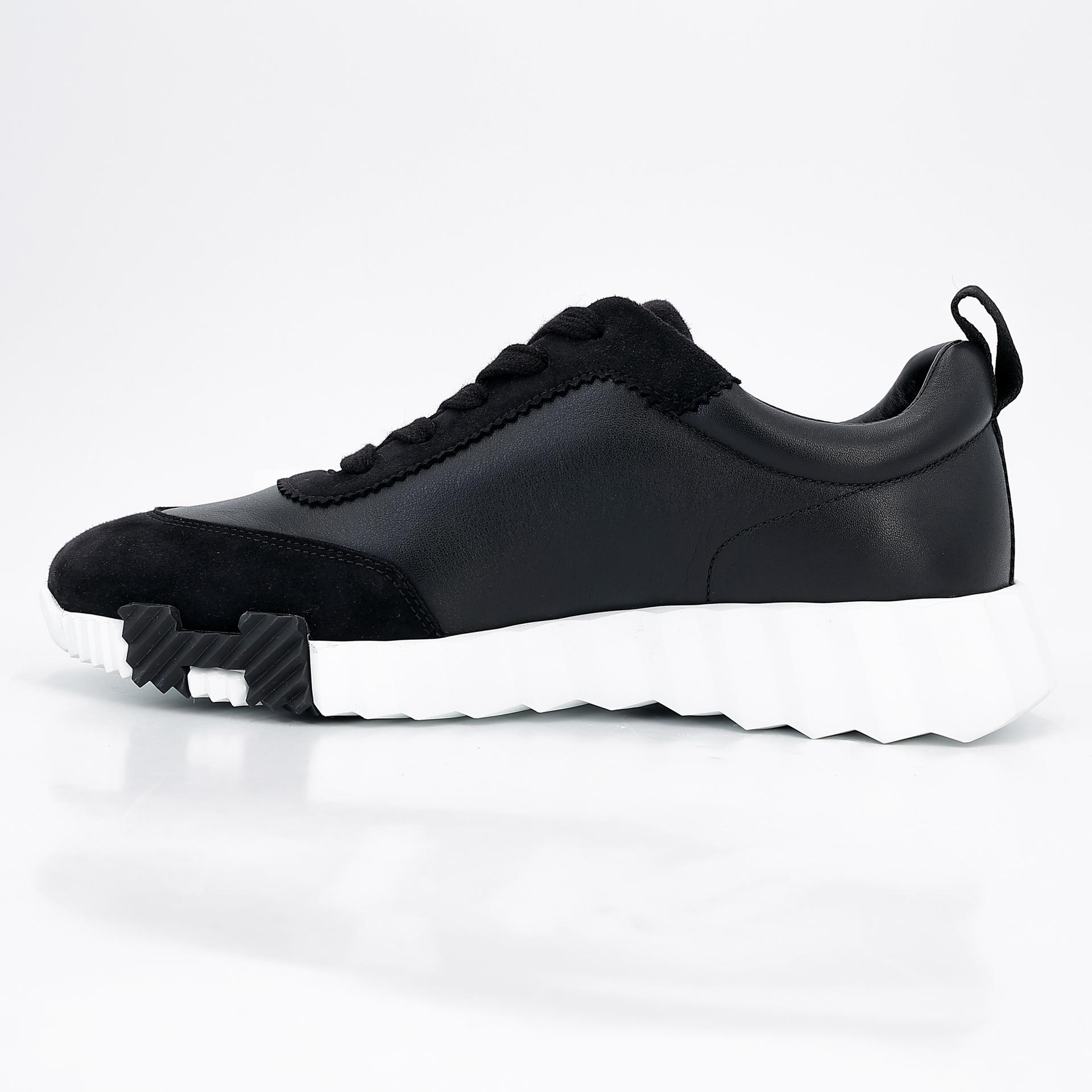 Brand New ( Rank N ) HERMÈS Sneakers Bouncing Black (89) Chevre - 7