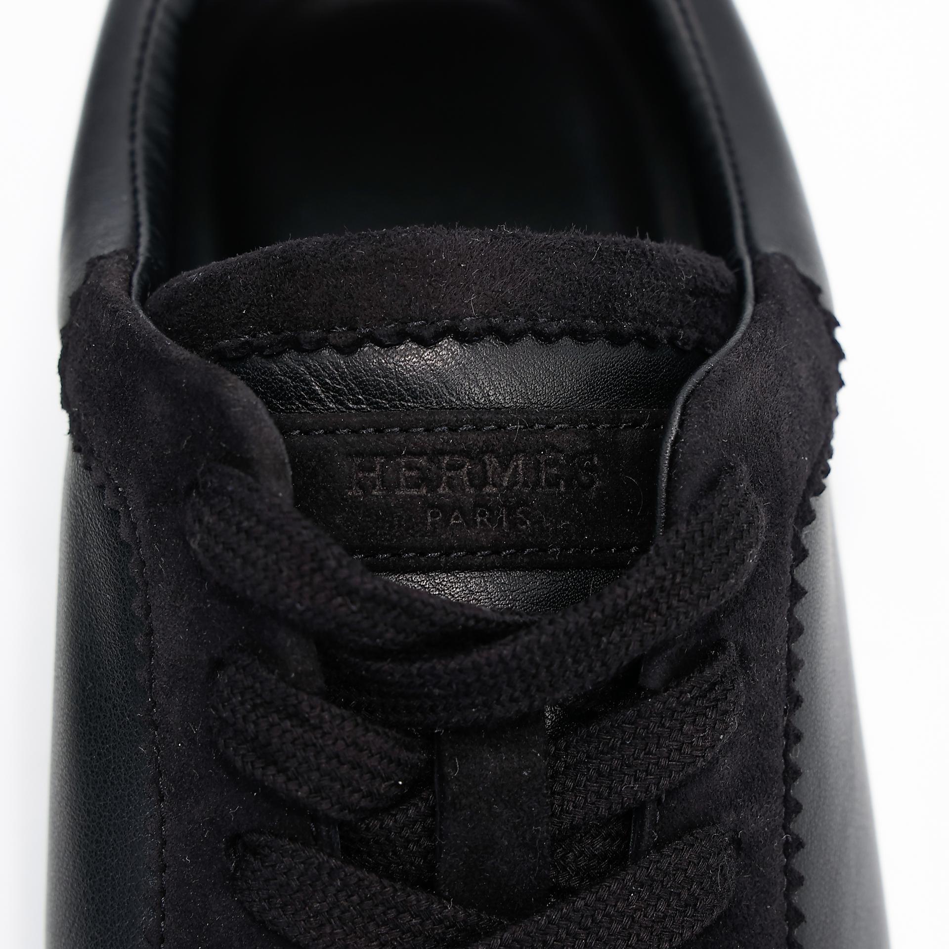 Brand New ( Rank N ) HERMÈS Sneakers Bouncing Black (89) Chevre - 8
