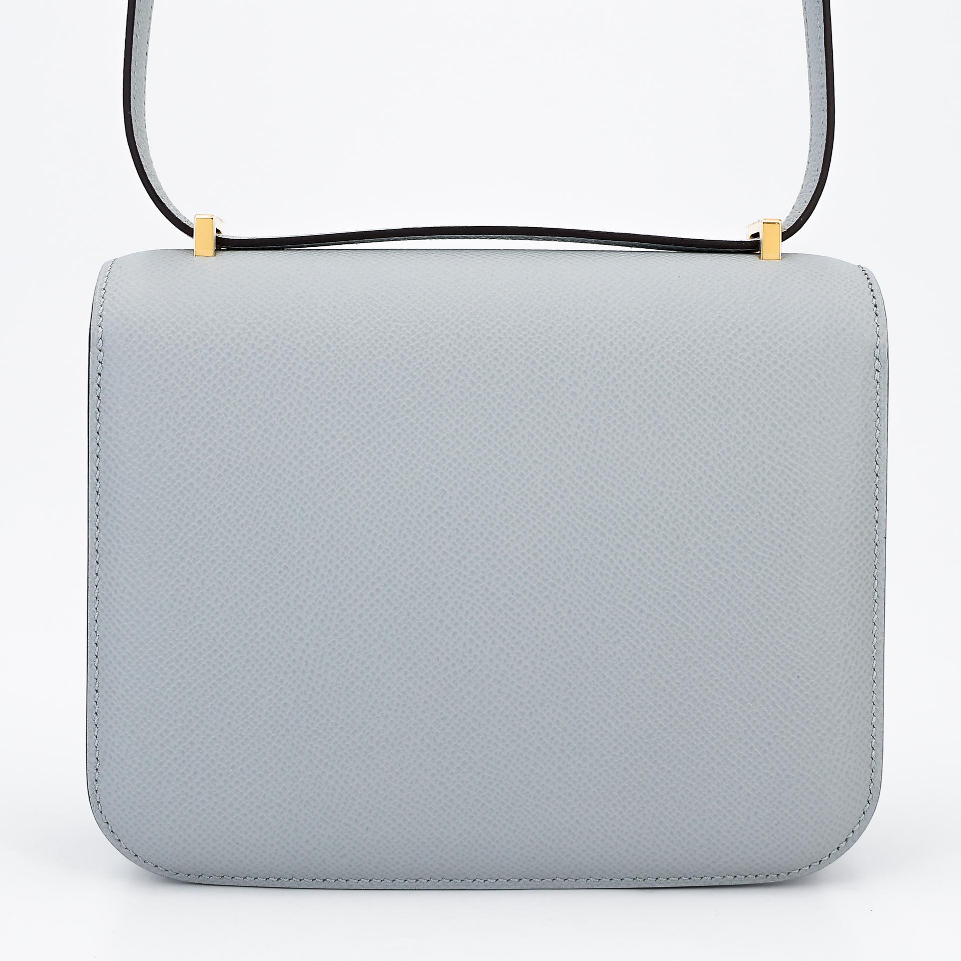 Brand New ( Rank N ) HERMÈS Constance Mini Bleu Glacier (8U) Epsom Gold hardware W (2024) - 2
