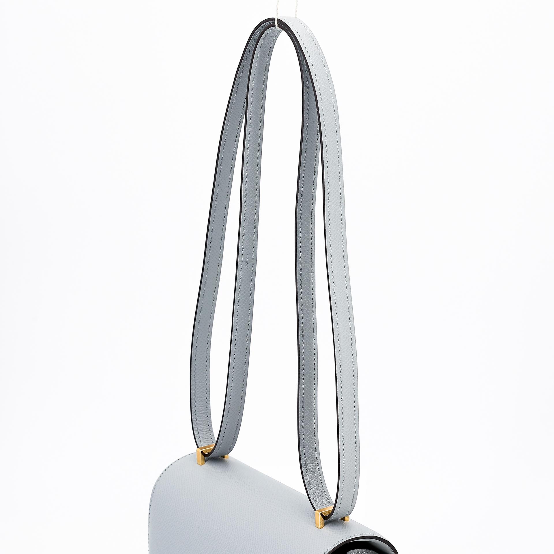 Brand New ( Rank N ) HERMÈS Constance Mini Bleu Glacier (8U) Epsom Gold hardware W (2024) - 3