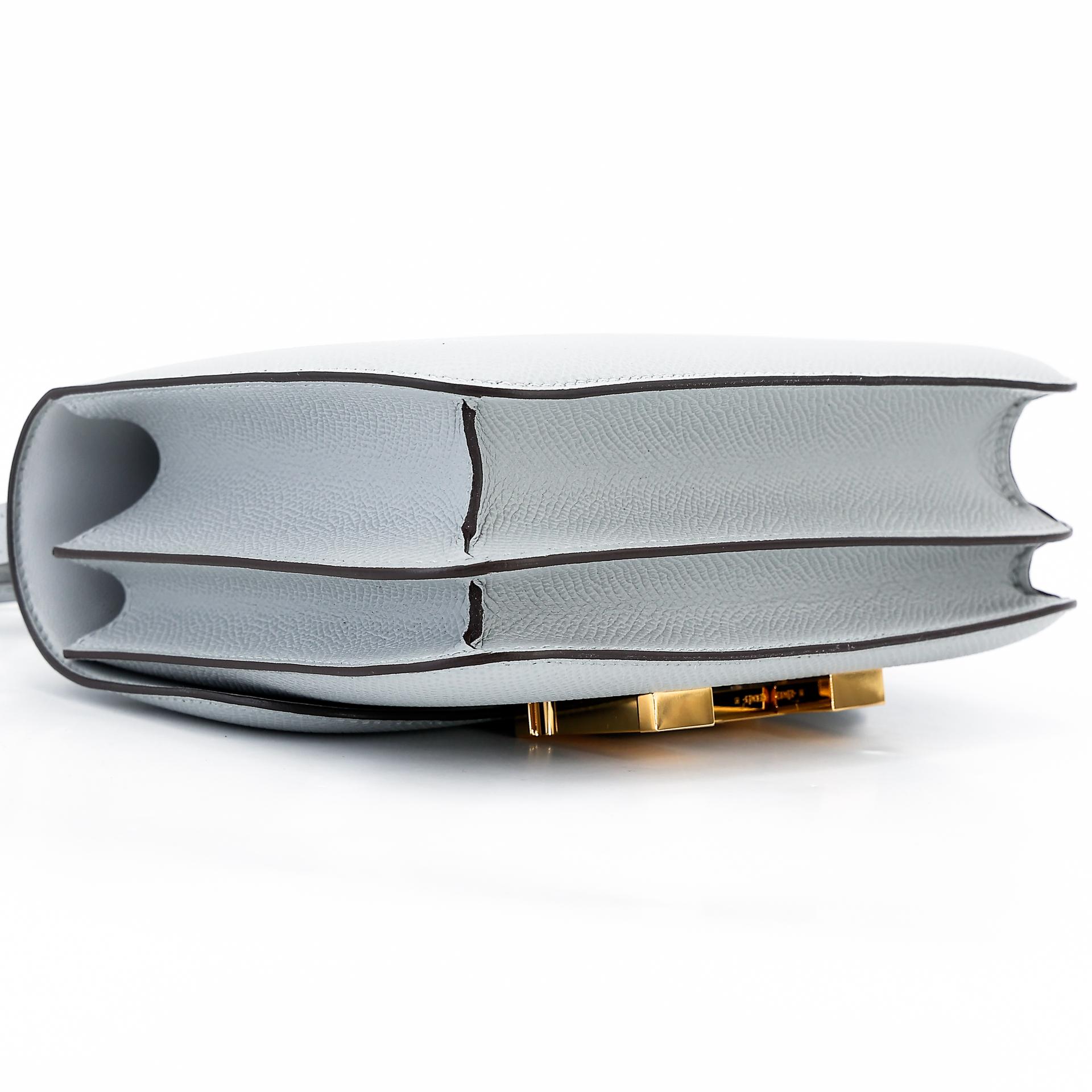 Brand New ( Rank N ) HERMÈS Constance Mini Bleu Glacier (8U) Epsom Gold hardware W (2024) - 7