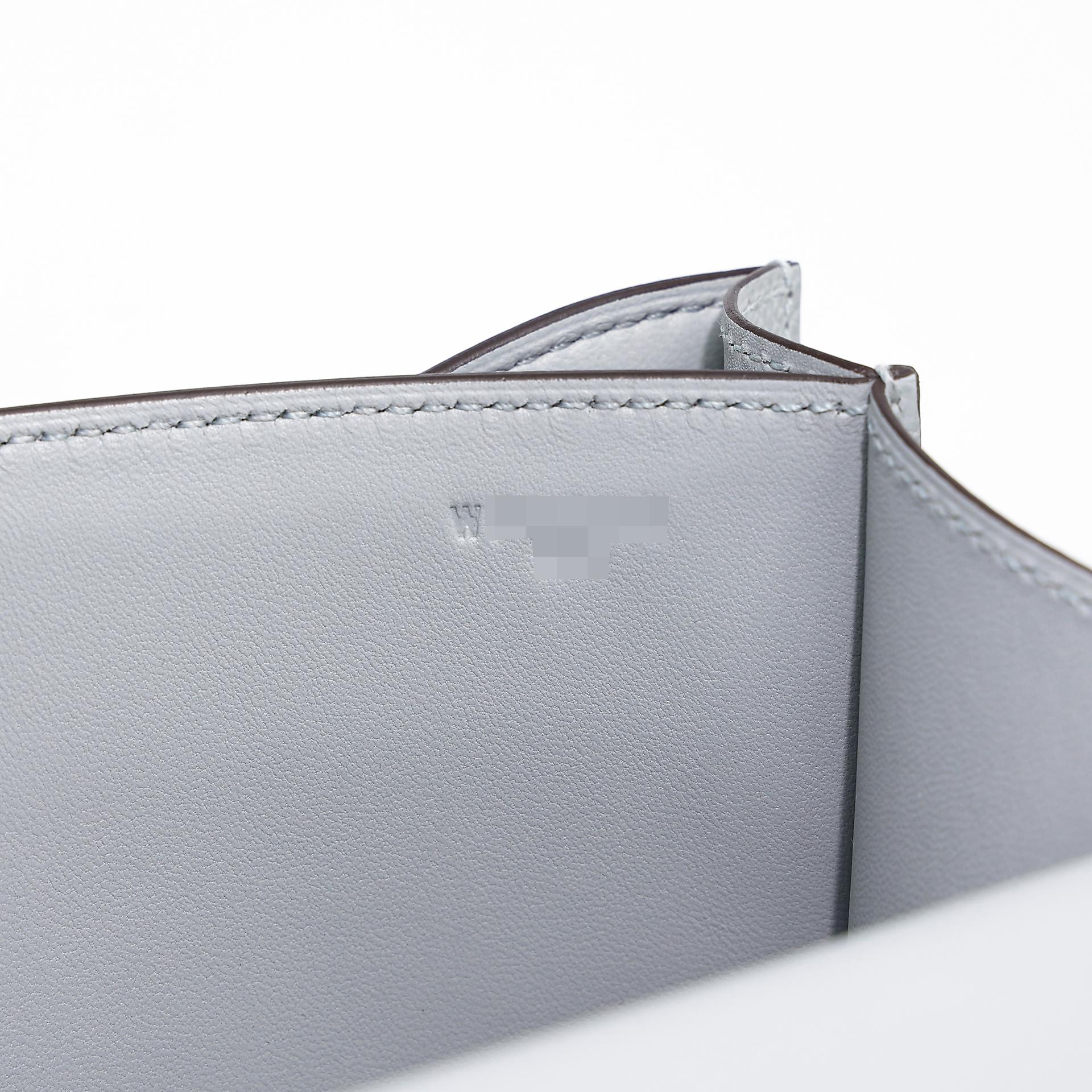 Brand New ( Rank N ) HERMÈS Constance Mini Bleu Glacier (8U) Epsom Gold hardware W (2024) - 12