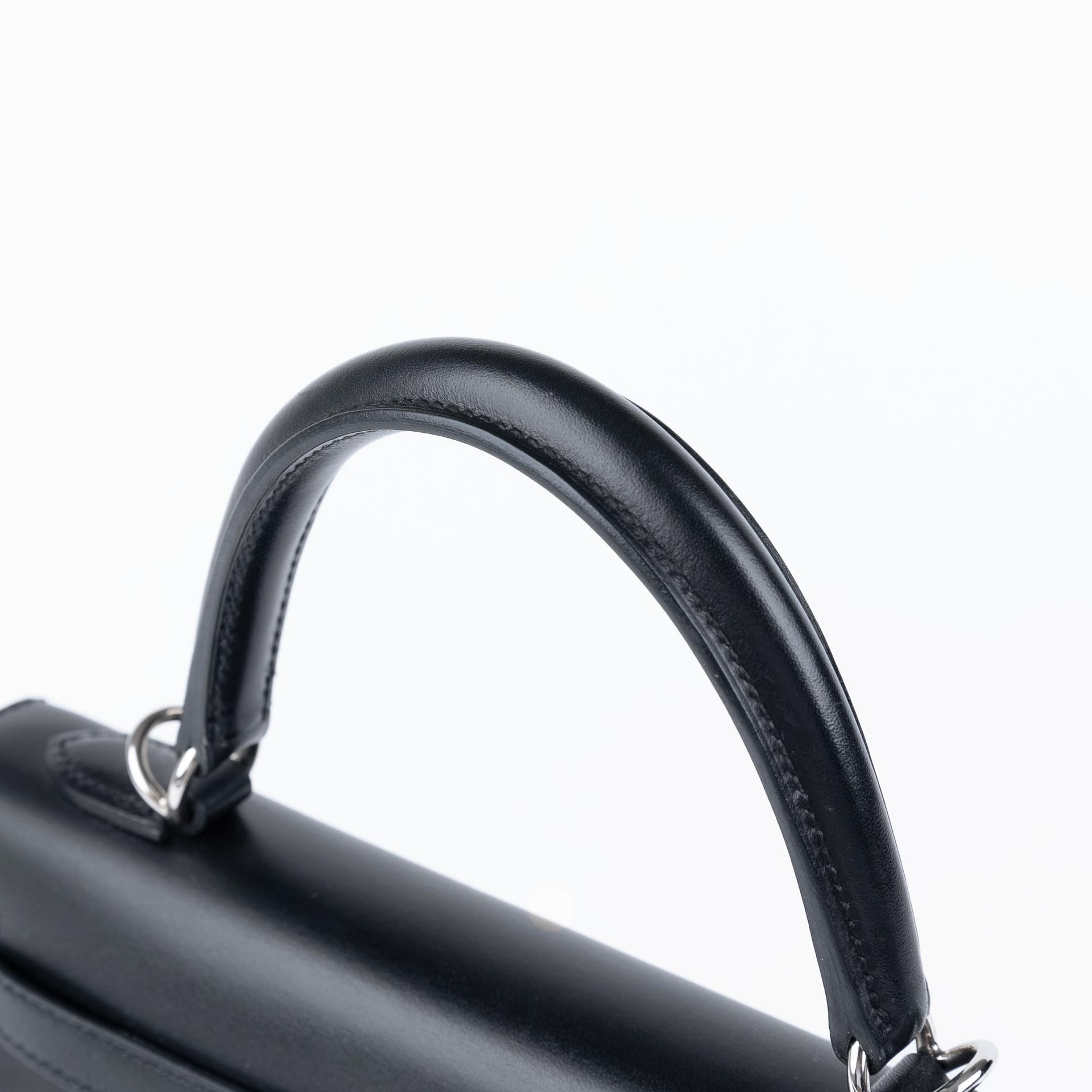 Excellent ( Rank SA ) HERMÈS Kelly 25 Black (89) Box-calf Palladium hardware Y (2020) - 3