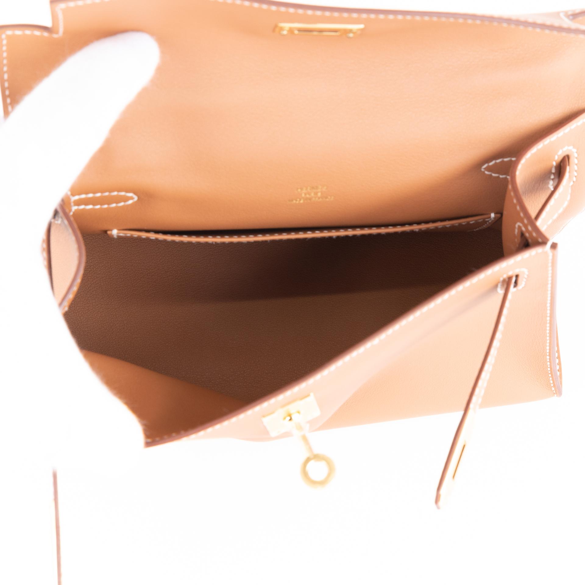 Unused ( Rank NS ) HERMÈS Kelly Pochette Gold (37) Swift Gold hardware B (2023) - 11