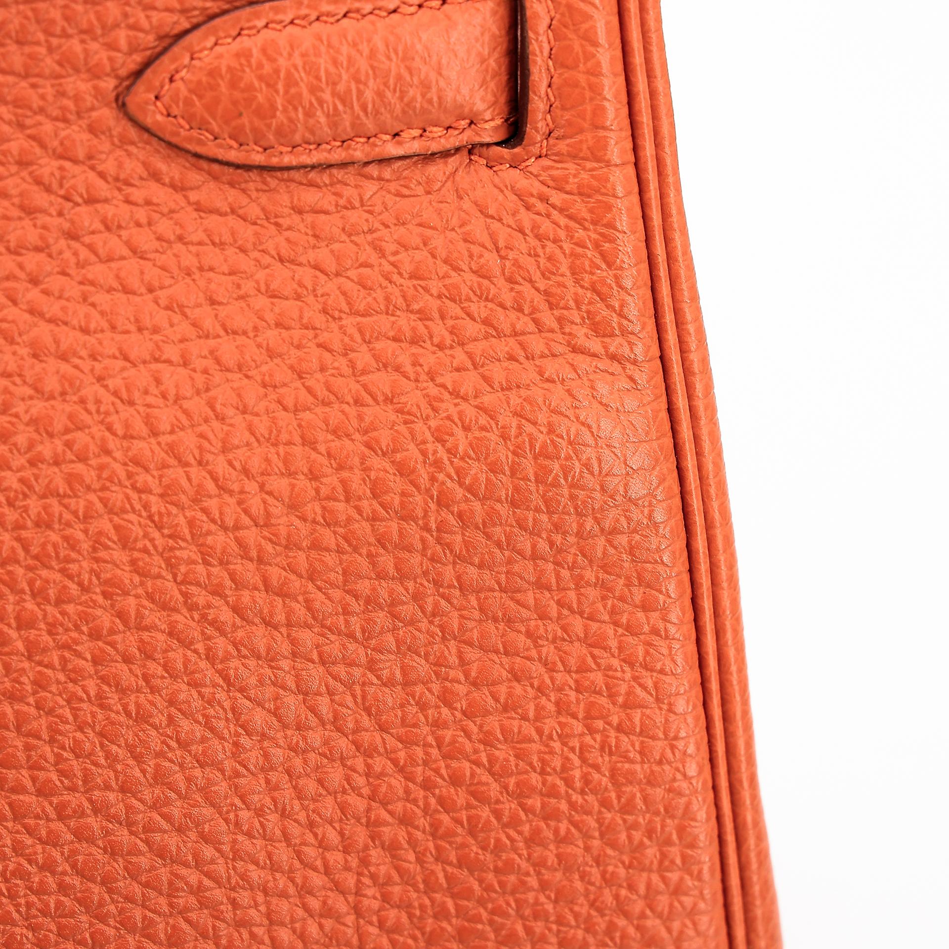 Very Good ( Rank A) HERMÈS Kelly 32 Potiron (5F) Clemence Palladium hardware Square Q (2013) - 10