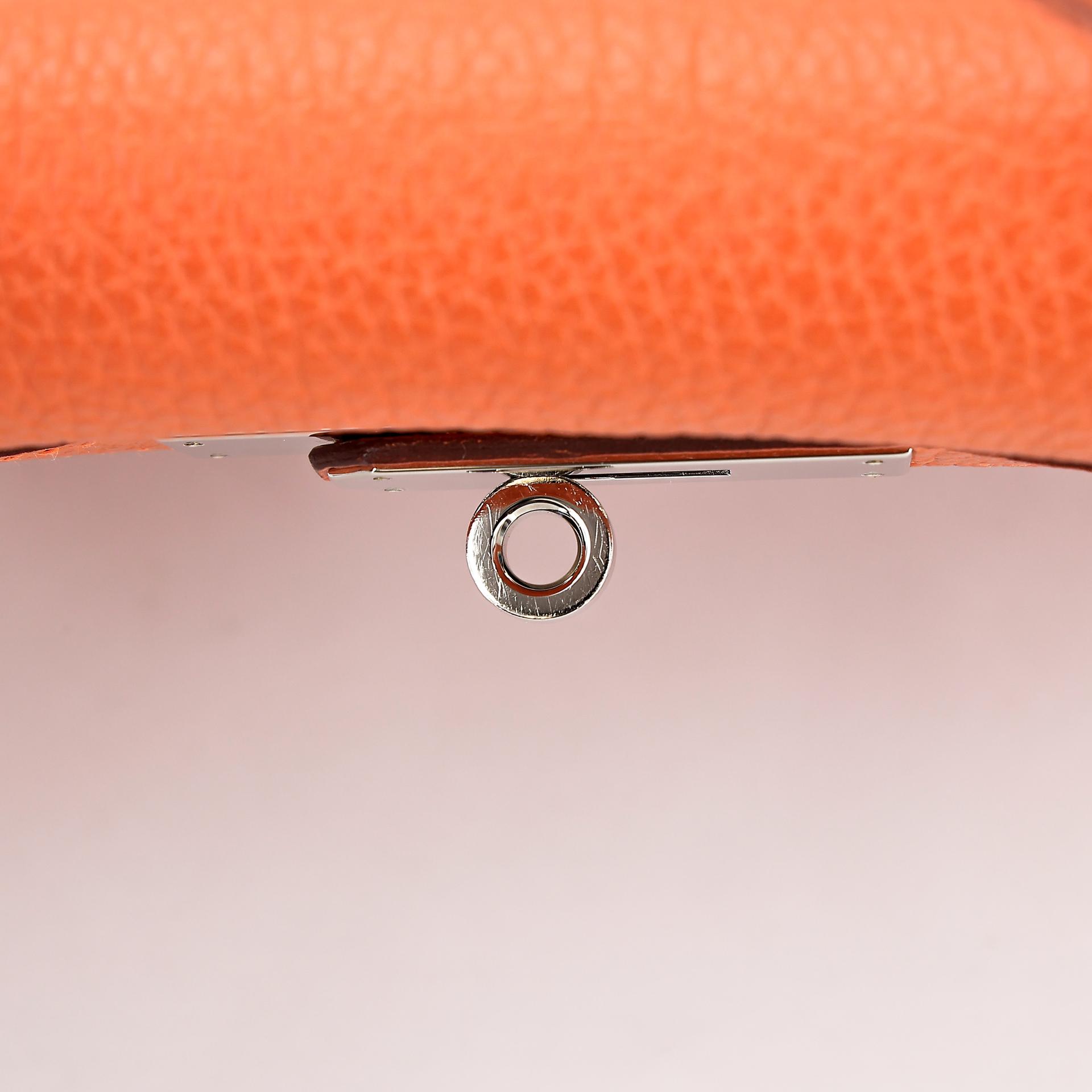 Very Good ( Rank A) HERMÈS Kelly 32 Potiron (5F) Clemence Palladium hardware Square Q (2013) - 12