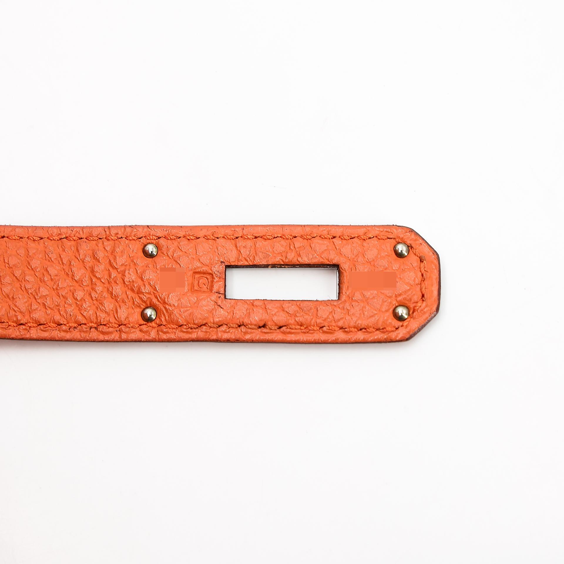 Very Good ( Rank A) HERMÈS Kelly 32 Potiron (5F) Clemence Palladium hardware Square Q (2013) - 14