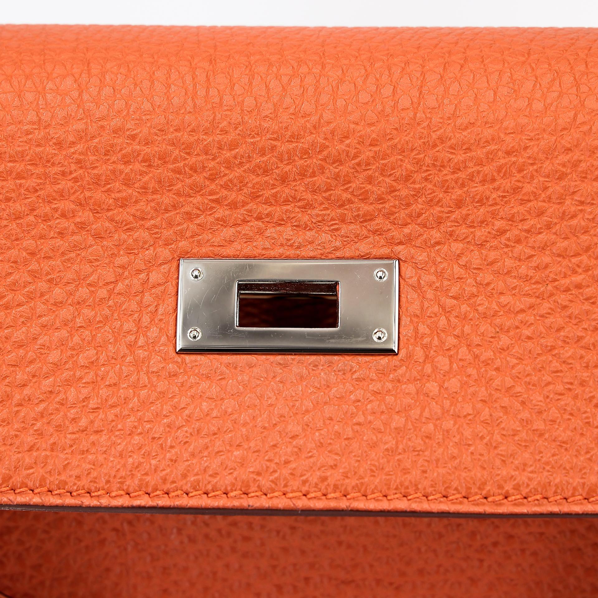 Very Good ( Rank A) HERMÈS Kelly 32 Potiron (5F) Clemence Palladium hardware Square Q (2013) - 15
