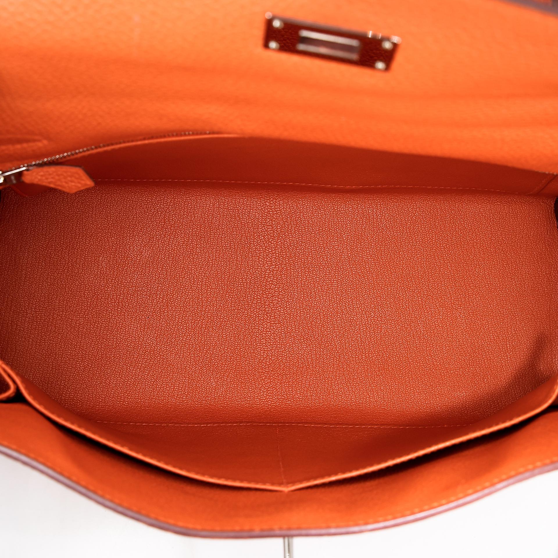 Very Good ( Rank A) HERMÈS Kelly 32 Potiron (5F) Clemence Palladium hardware Square Q (2013) - 21