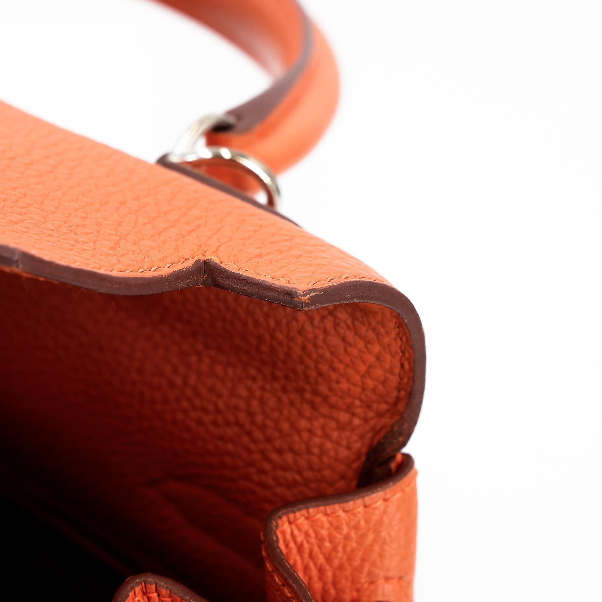 Very Good ( Rank A) HERMÈS Kelly 32 Potiron (5F) Clemence Palladium hardware Square Q (2013) - 22