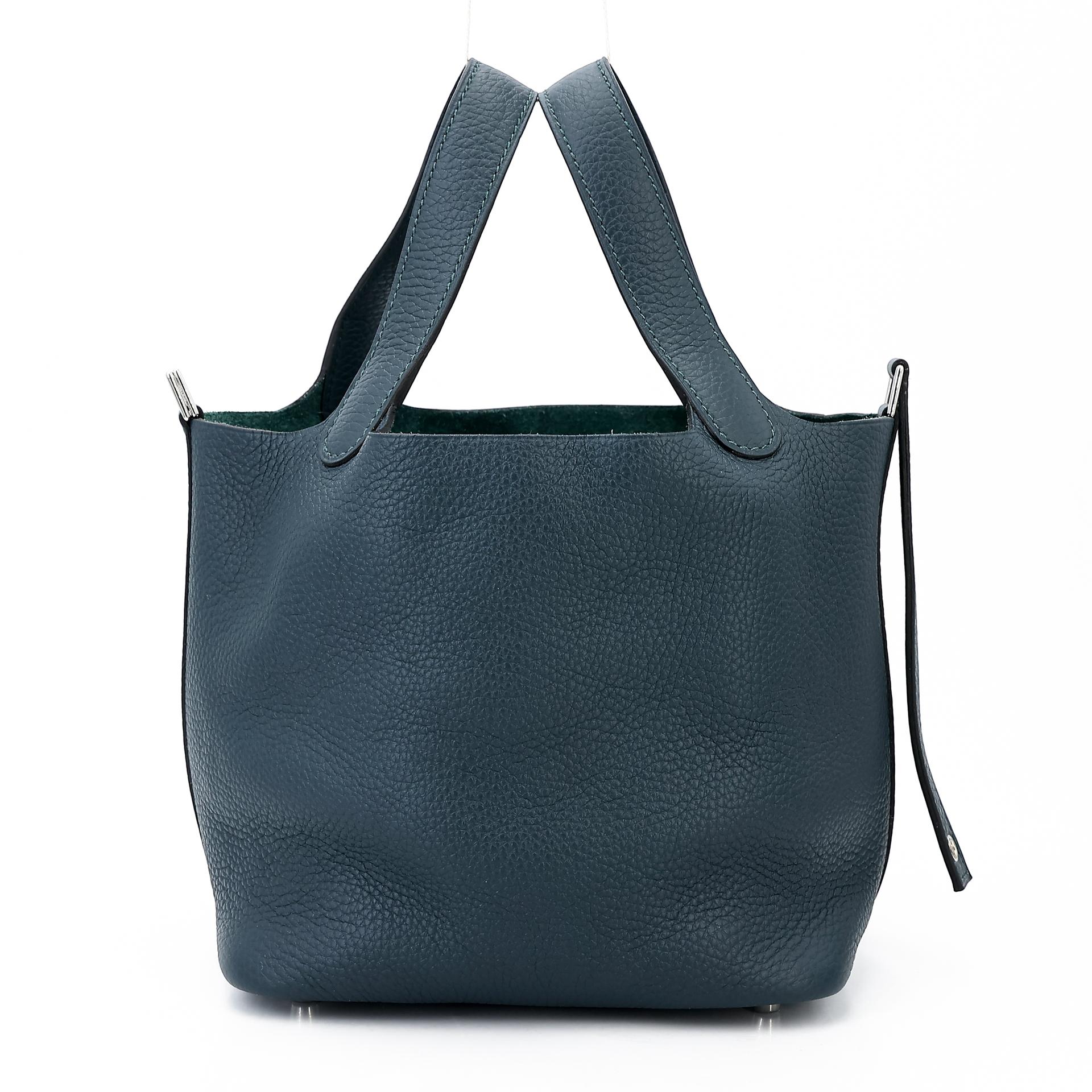 Unused ( Rank NS ) HERMÈS Picotin Lock PM Vert Cypress (6O) Clemence Palladium hardware Z (2021) - 4