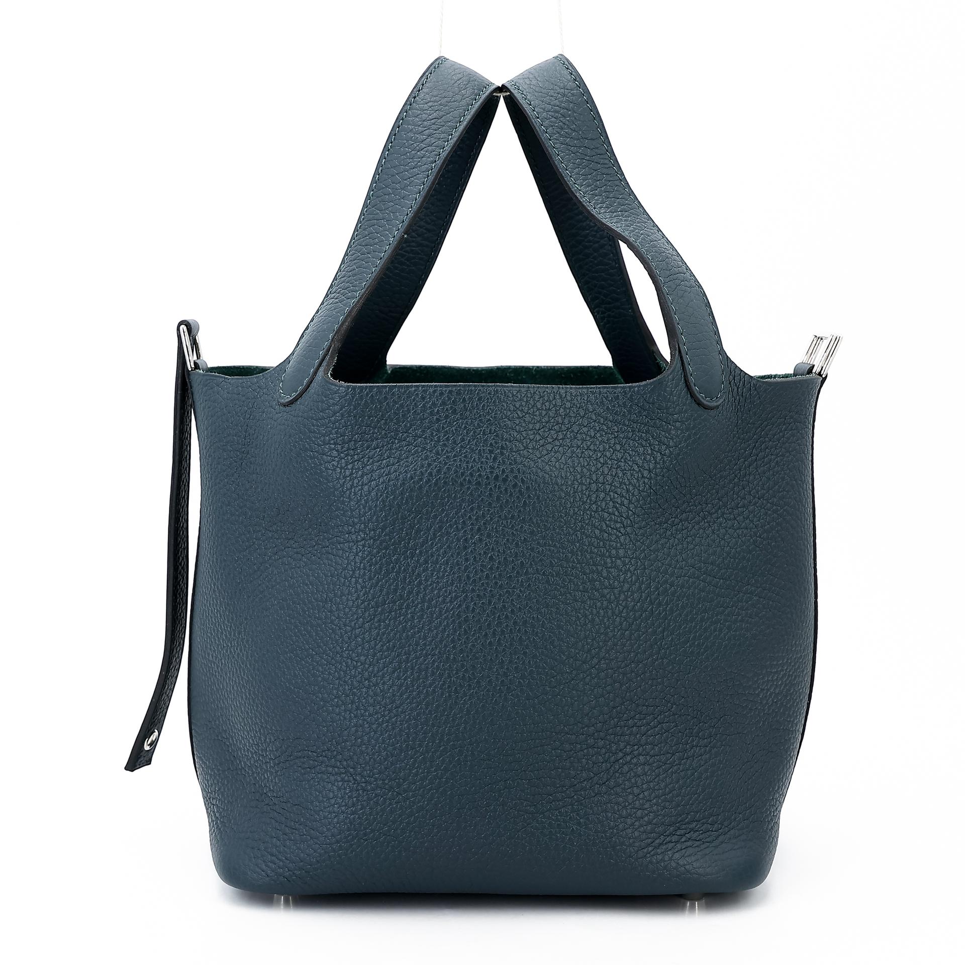 Unused ( Rank NS ) HERMÈS Picotin Lock PM Vert Cypress (6O) Clemence Palladium hardware Z (2021) - 5