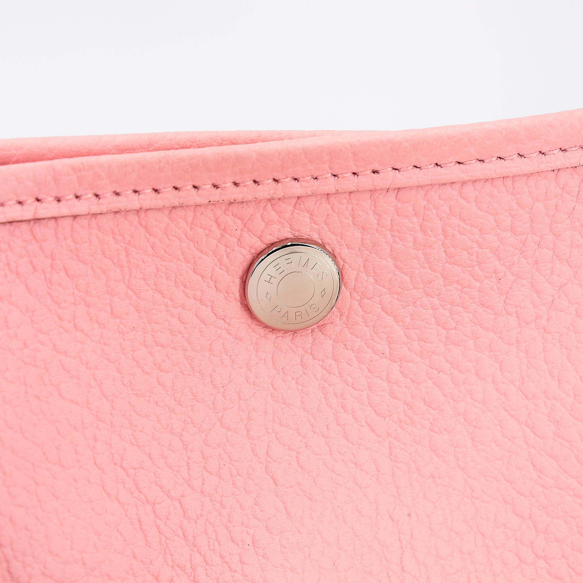 Very Good ( Rank A) HERMÈS Garden Party PM Rose Sakura (3Q) Country Palladium hardware T (2015) - 16