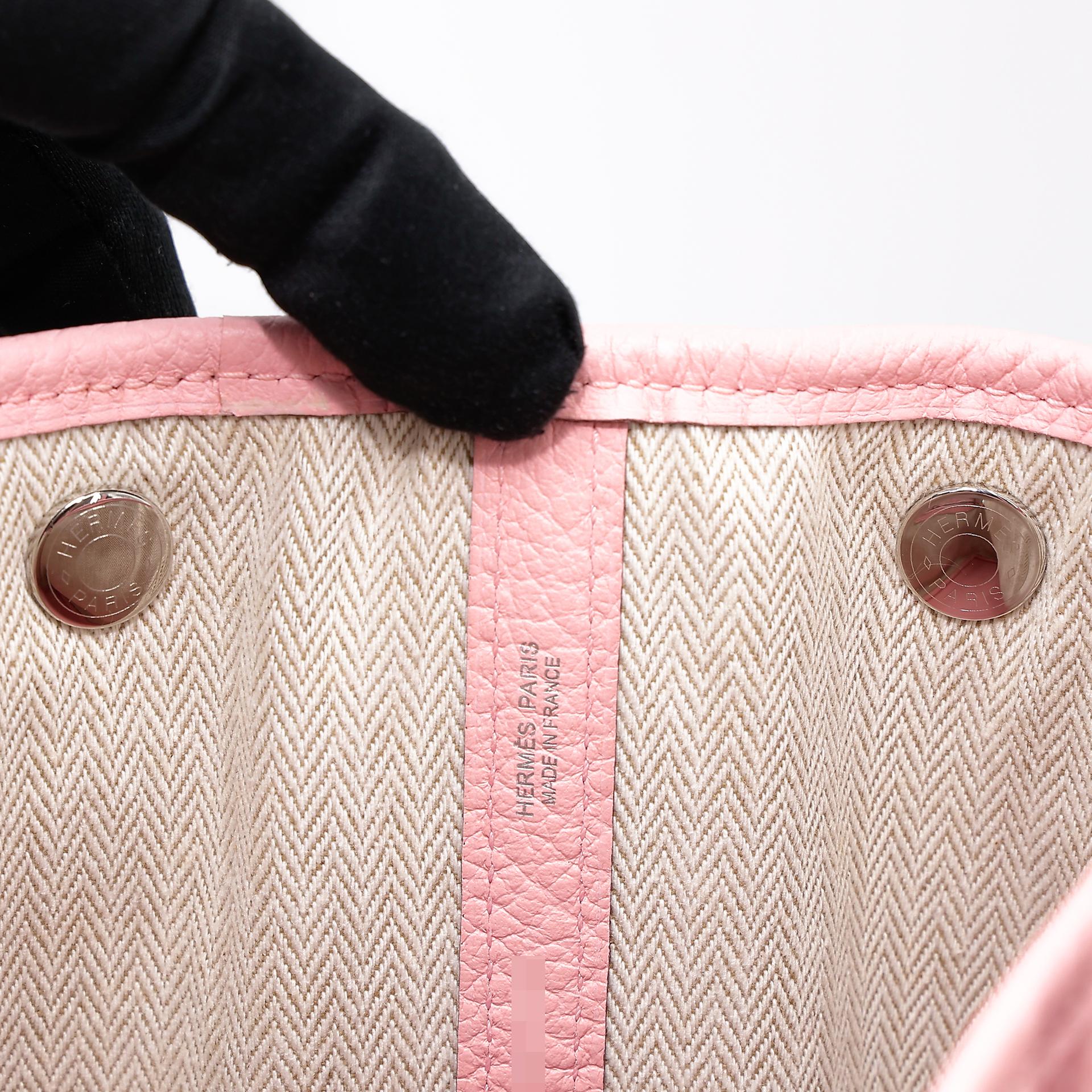 Very Good ( Rank A) HERMÈS Garden Party PM Rose Sakura (3Q) Country Palladium hardware T (2015) - 19