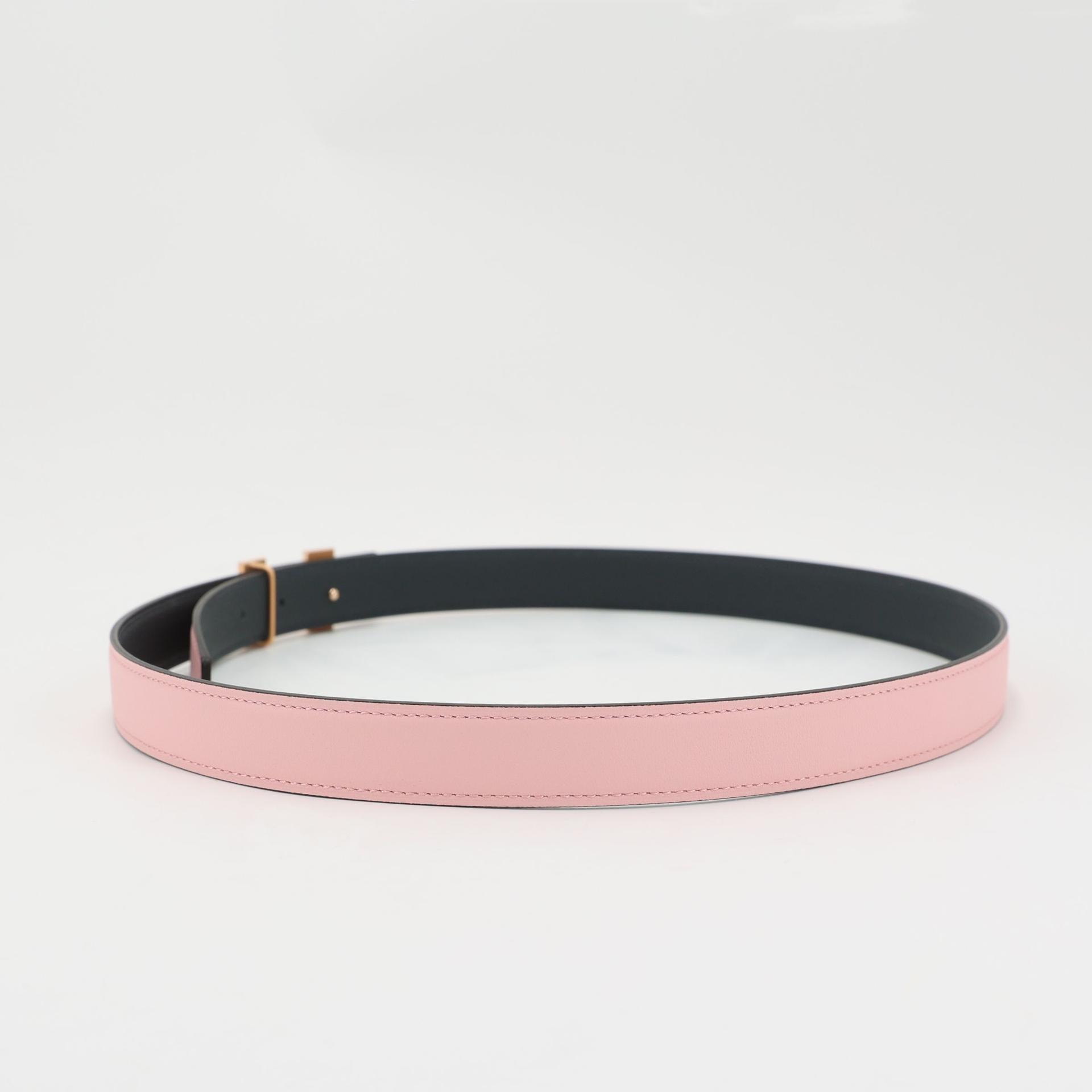 Brand New ( Rank N ) HERMÈS H Belt Gris misty (H0) Rose Sakura (3Q) Epsom Swift Rose Gold hardware W (2024) - 3