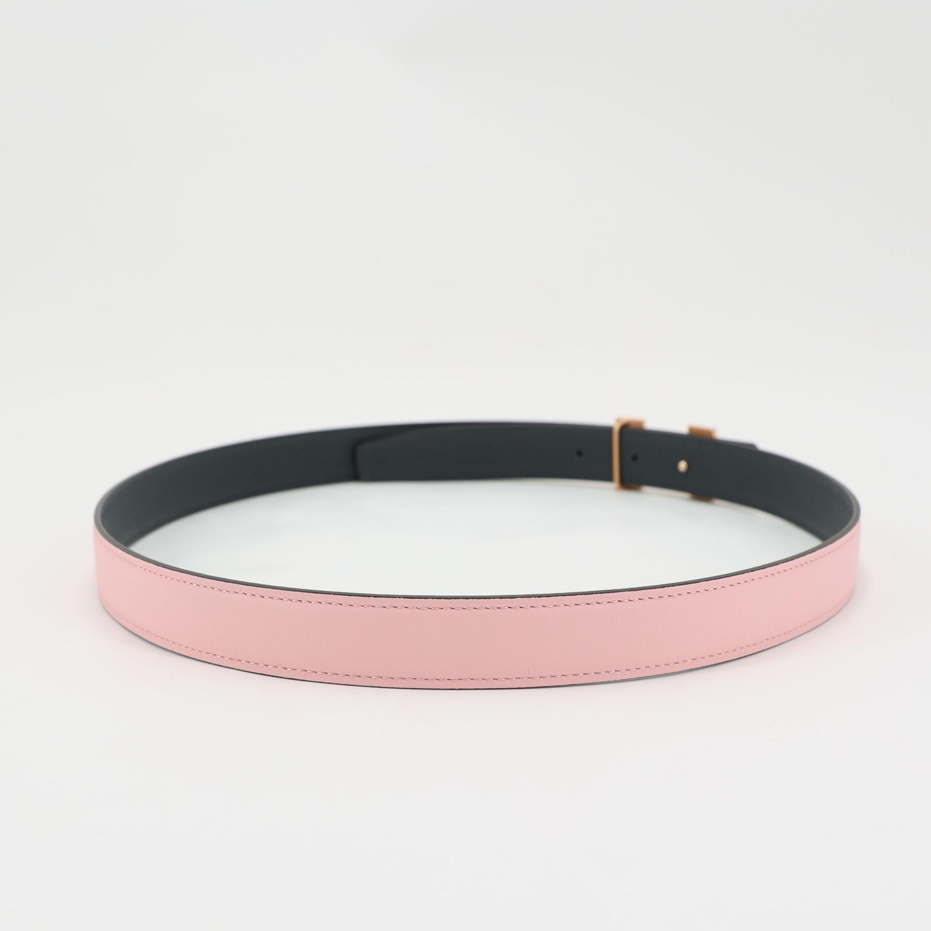 Brand New ( Rank N ) HERMÈS H Belt Gris misty (H0) Rose Sakura (3Q) Epsom Swift Rose Gold hardware W (2024) - 4