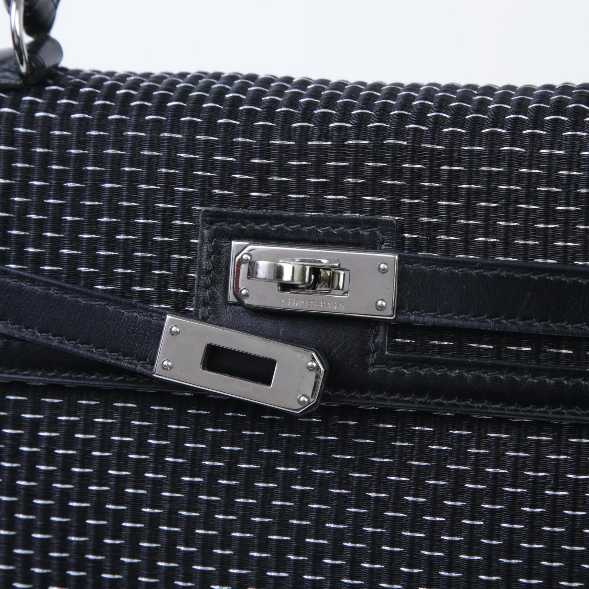 ランク A HERMÈS エルメス ケリー25 セリエ ブラック (89) ボックスカーフ クリノラン シルバー金具 □C刻印 - 8