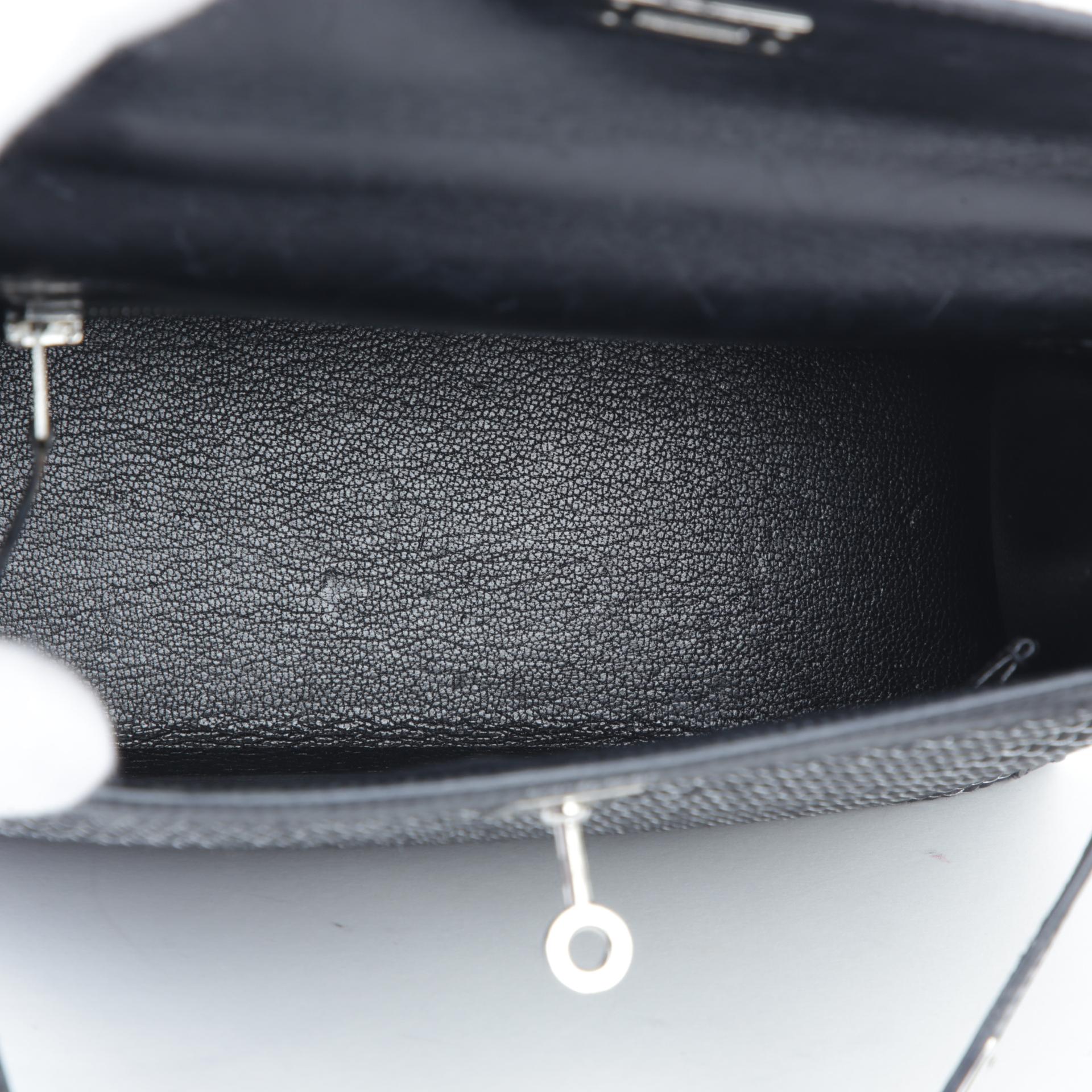 ランク A HERMÈS エルメス ケリー25 セリエ ブラック (89) ボックスカーフ クリノラン シルバー金具 □C刻印 - 12