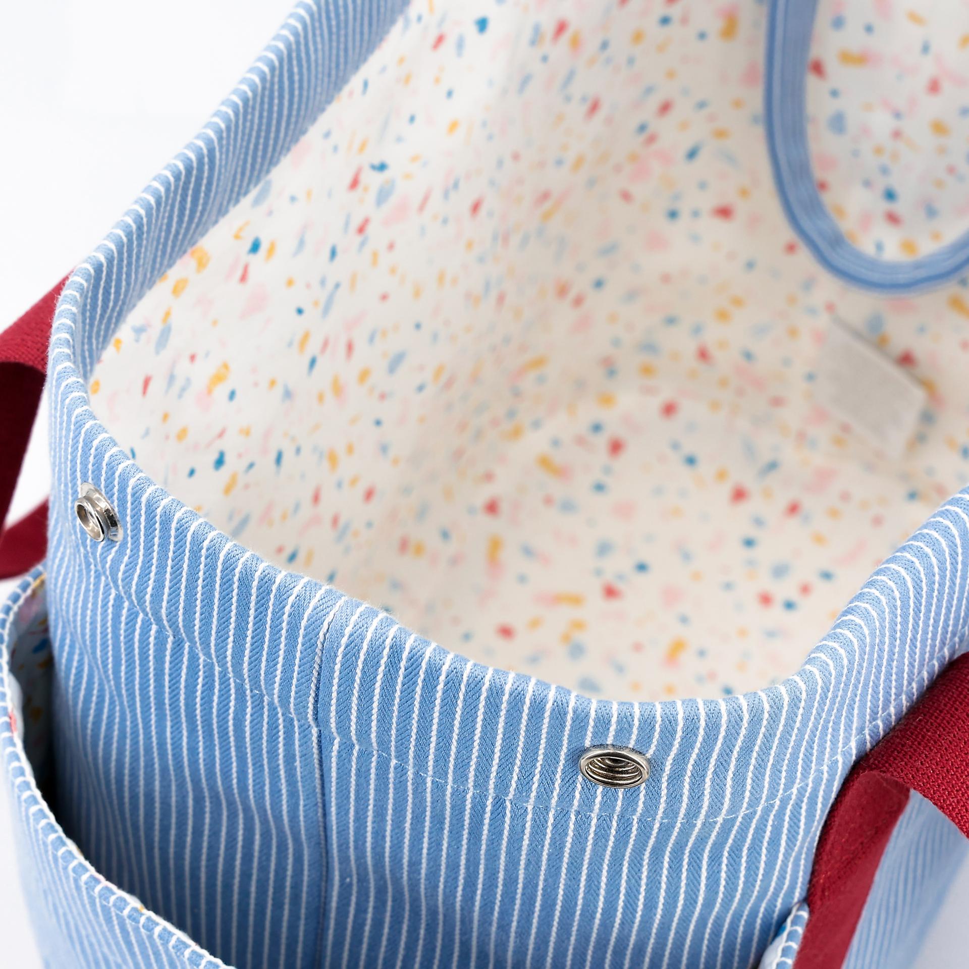 Excellent ( Rank SA ) HERMÈS Passe-passe nappy bag Blue Cotton Palladium hardware - 19