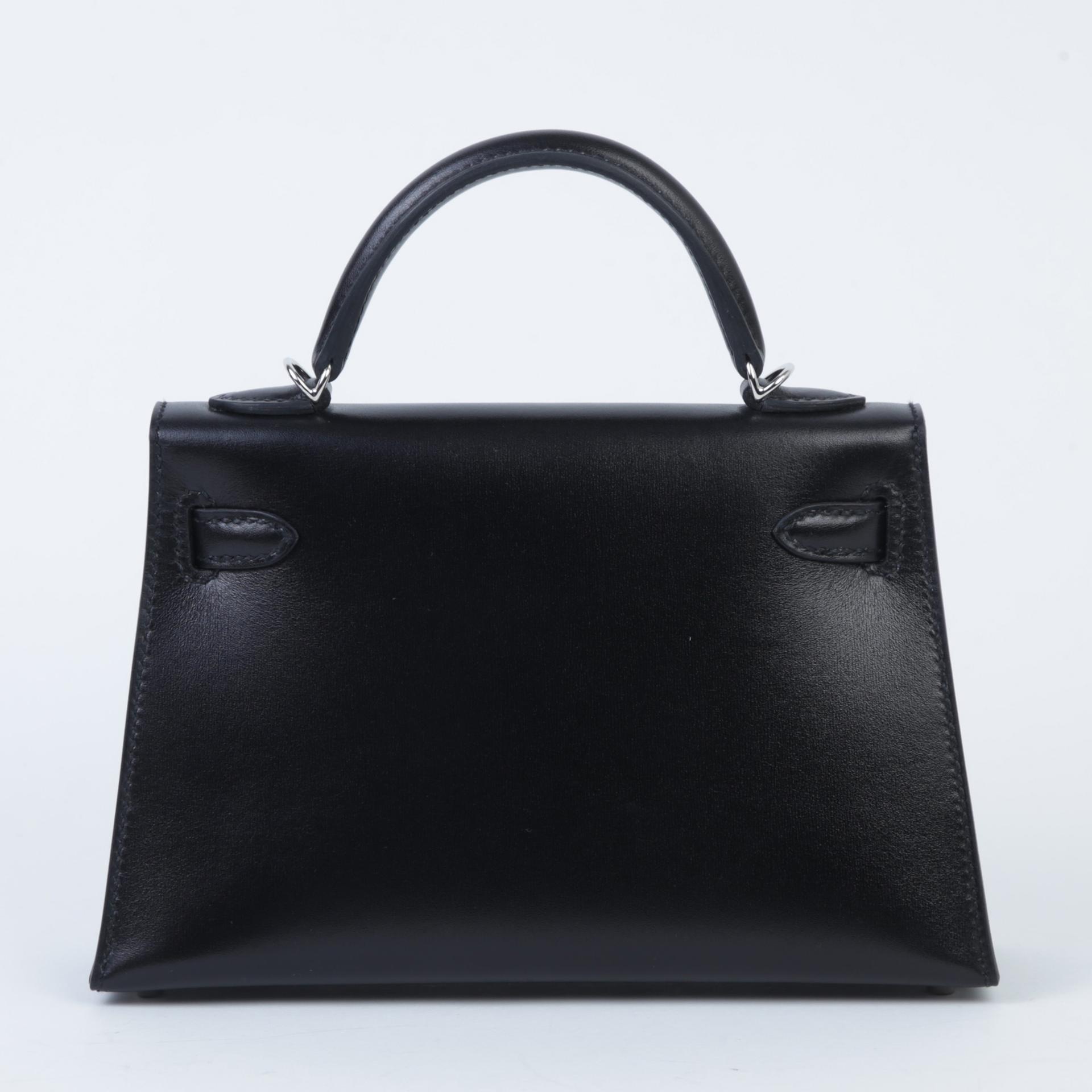 Brand New ( Rank N ) HERMÈS Limited Edition Mini Kelly II Cloute Black (89) Box-calf Palladium hardware W (2024) - 2