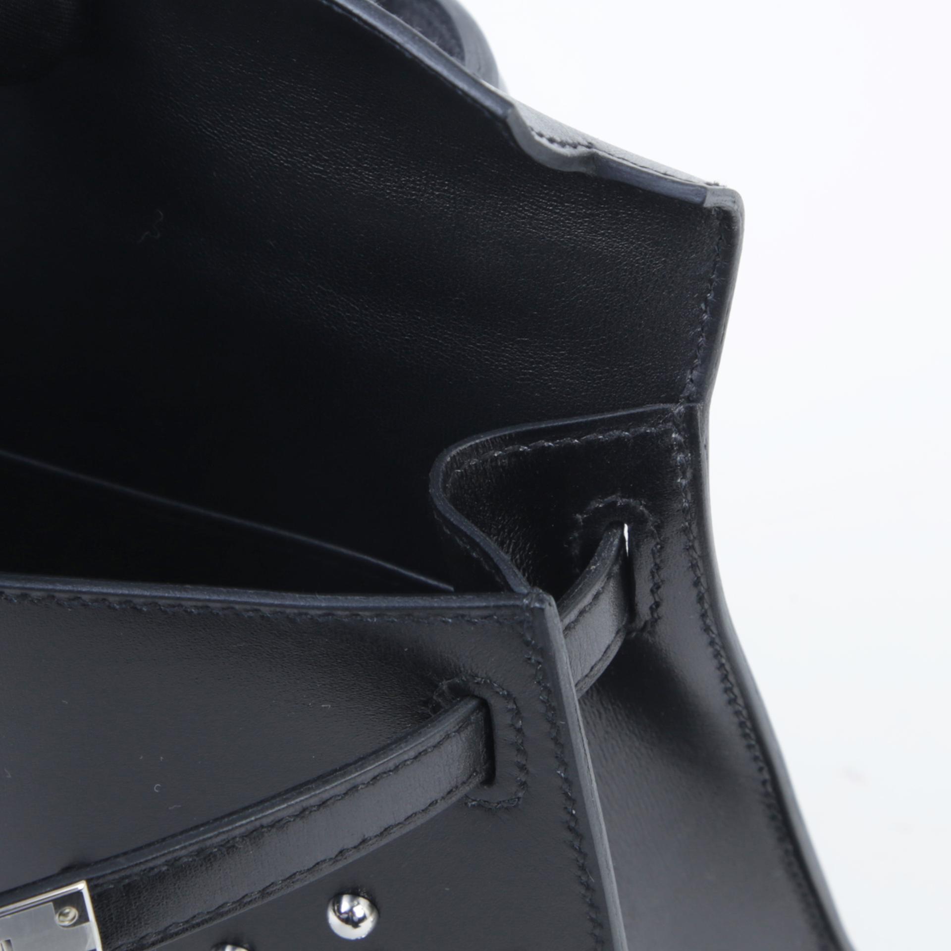 Brand New ( Rank N ) HERMÈS Limited Edition Mini Kelly II Cloute Black (89) Box-calf Palladium hardware W (2024) - 11