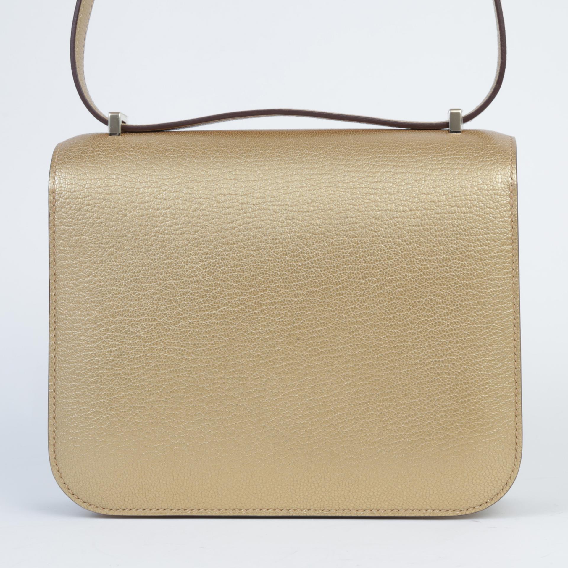 Brand New ( Rank N ) HERMÈS Constance Mini Dore (Y9) Chamkila Permabrass hardware W (2024) - 2